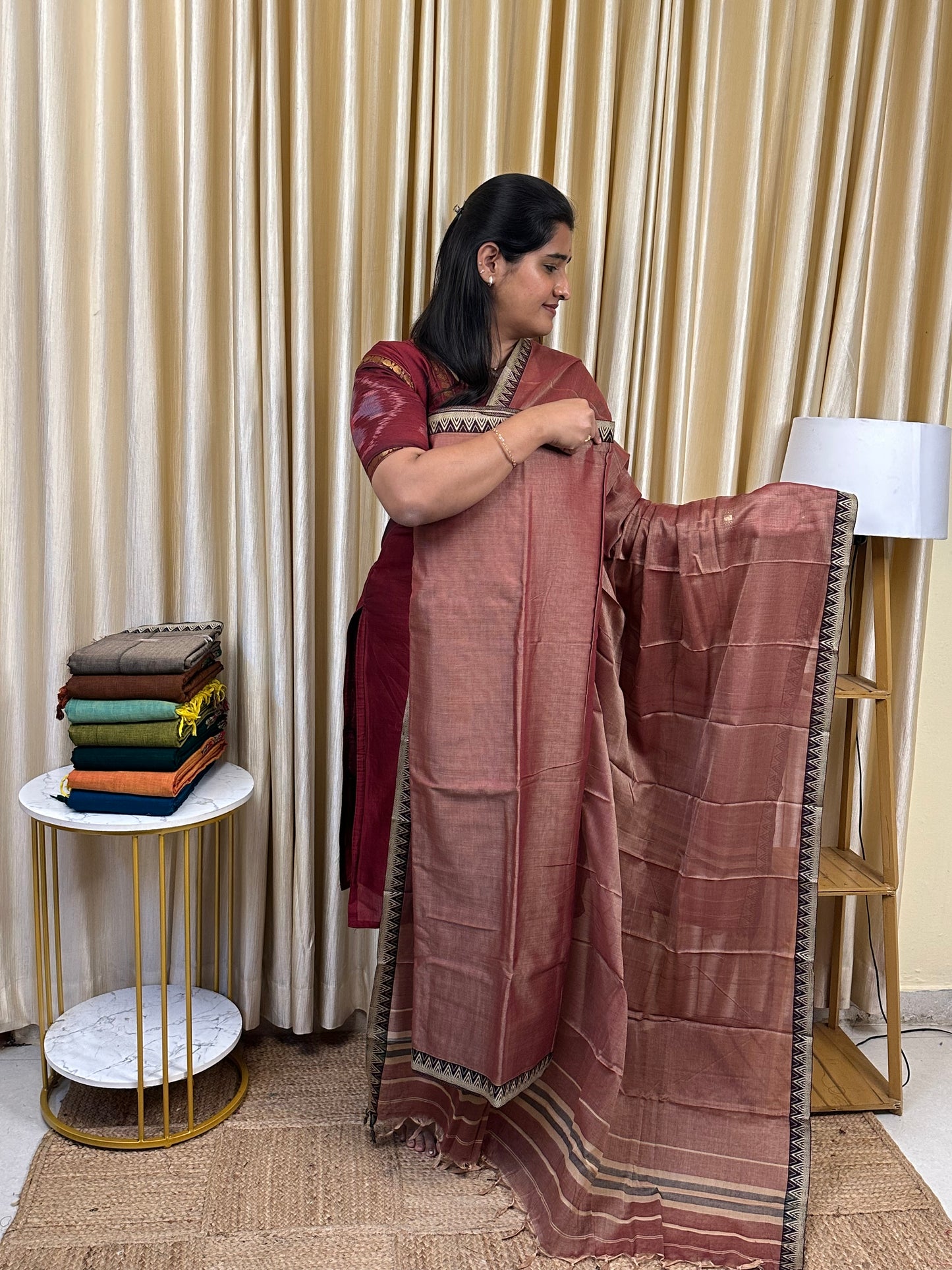 Narayanpet checks Mercerised cotton (4.5 m Top)-TBN5