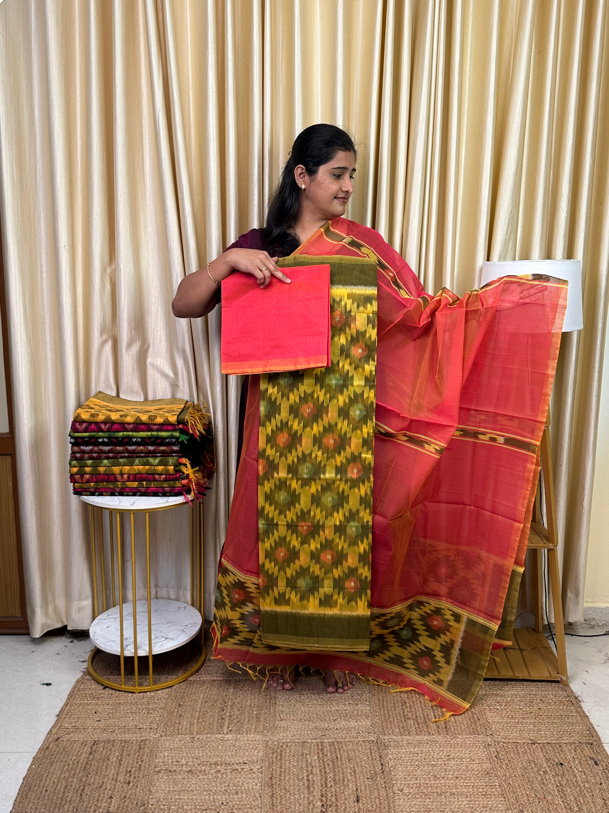 Handloom Pochampalli Sico 3 piece set -KHP 121
