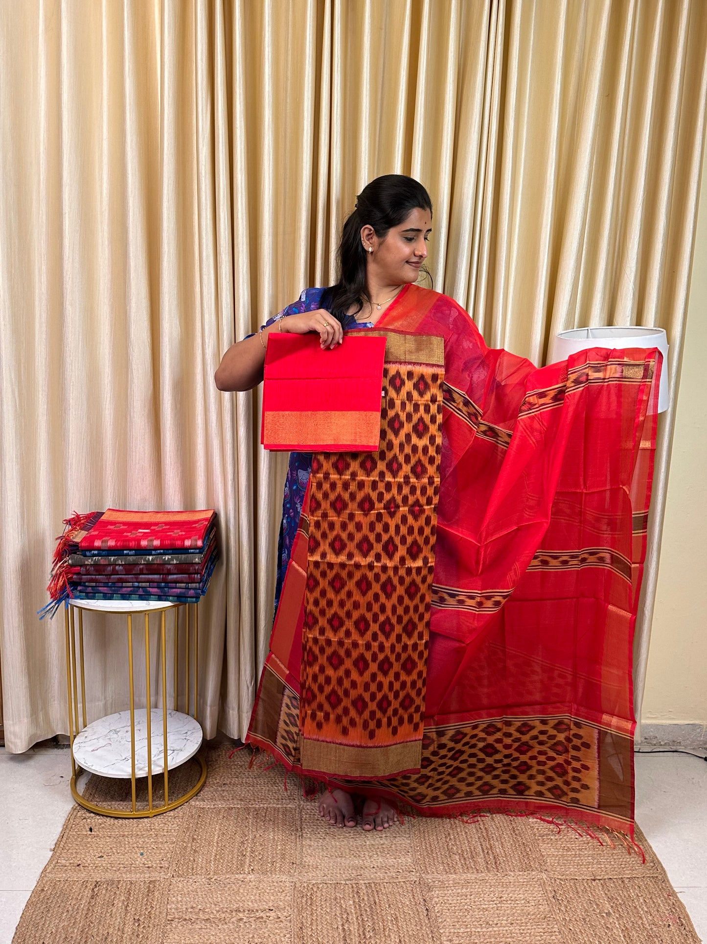 Handloom Pochampalli Sico 3 piece set -KHP 36