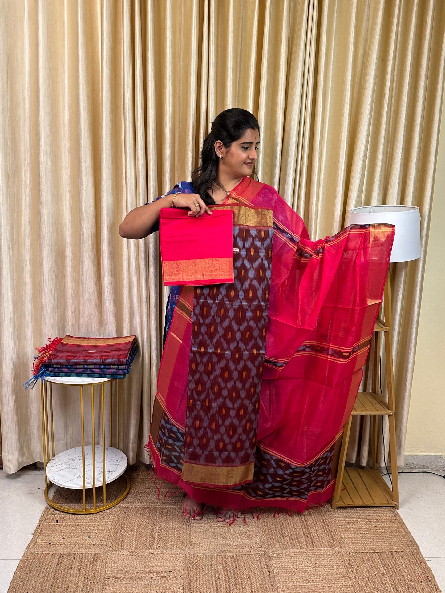 Handloom Pochampalli Sico 3 piece set -KHP 40