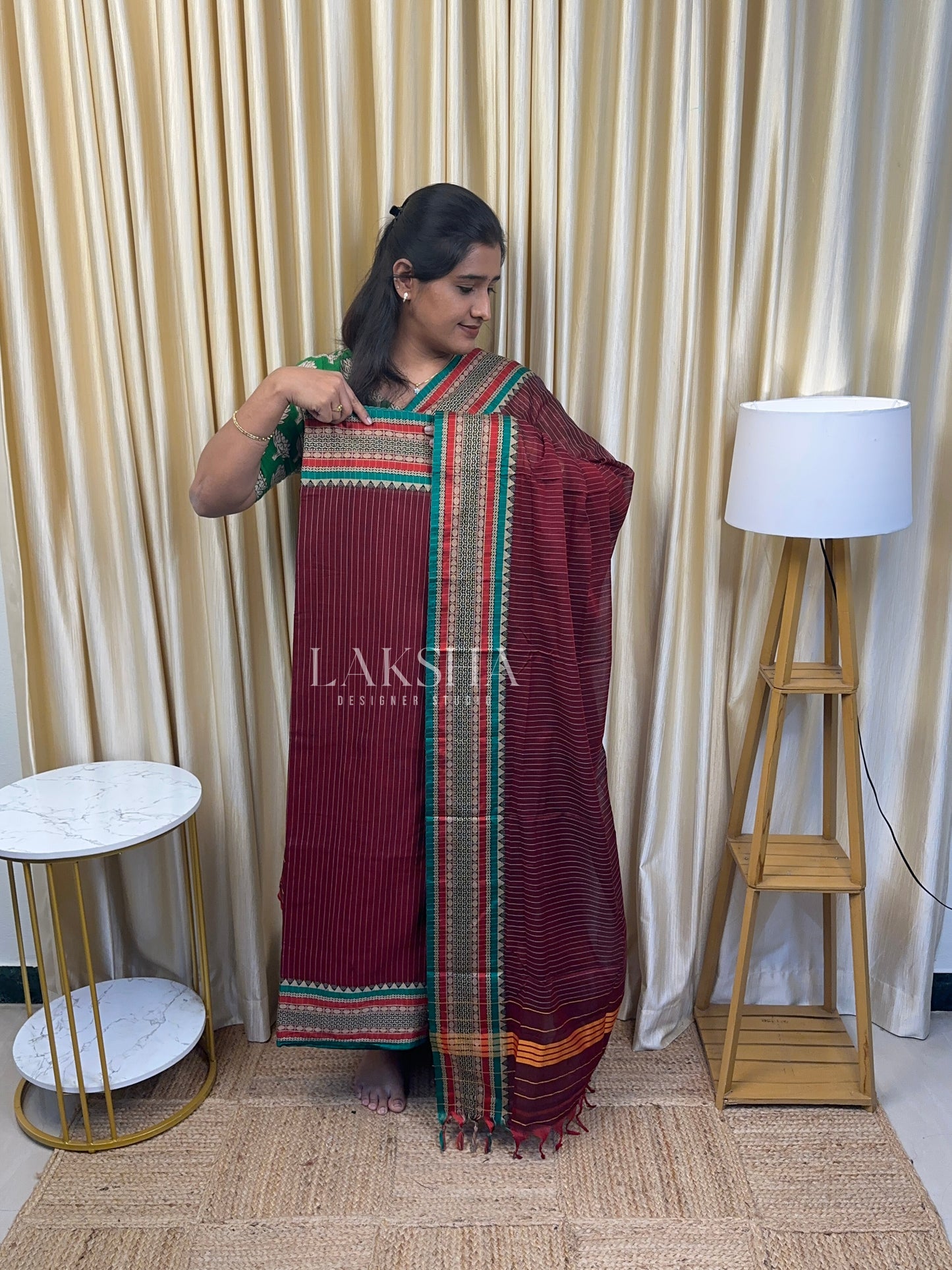 Maroon Narayanpet Chiruta Salwar Suit