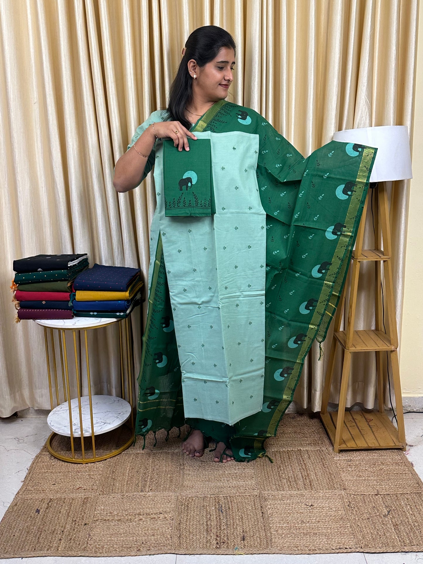 Printed south cotton 3 piece set- 3