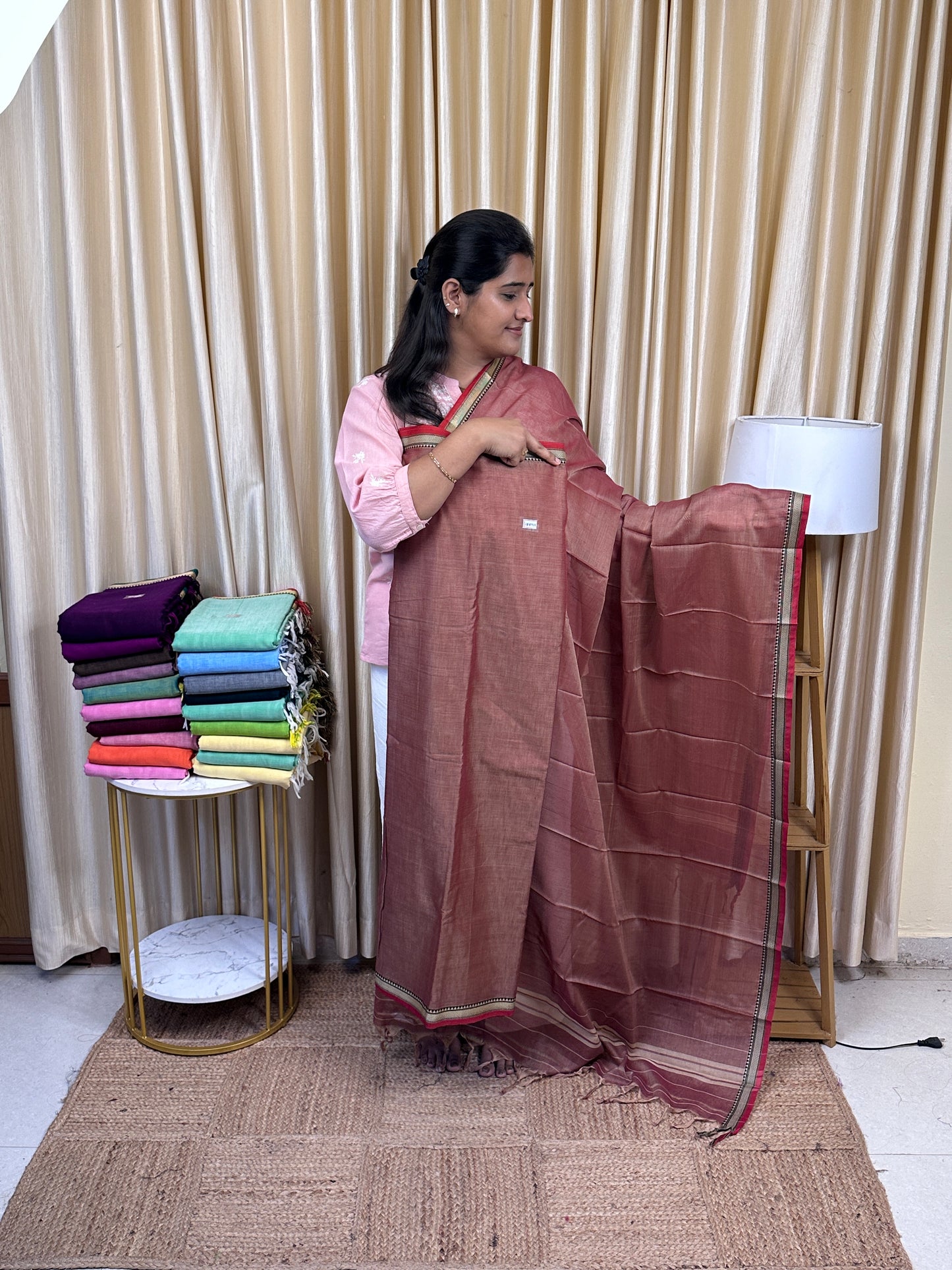 Narayanpet checks Mercerised cotton (4.5 m Top)-NILA21
