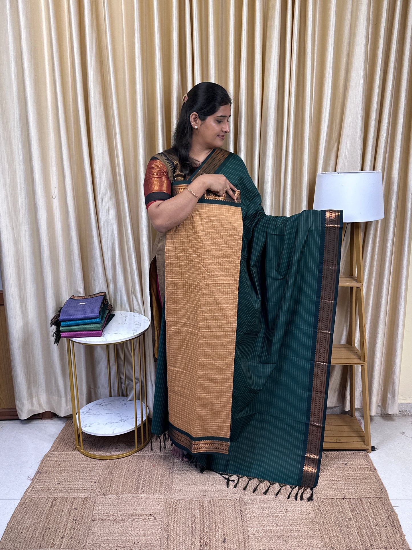 Kalyani checks silk by cotton 2 piece set - 26