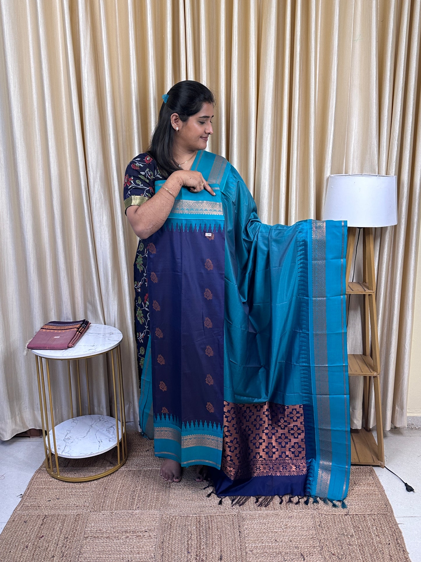 Semi Gadwal soft silk 2 piece set-GWS17