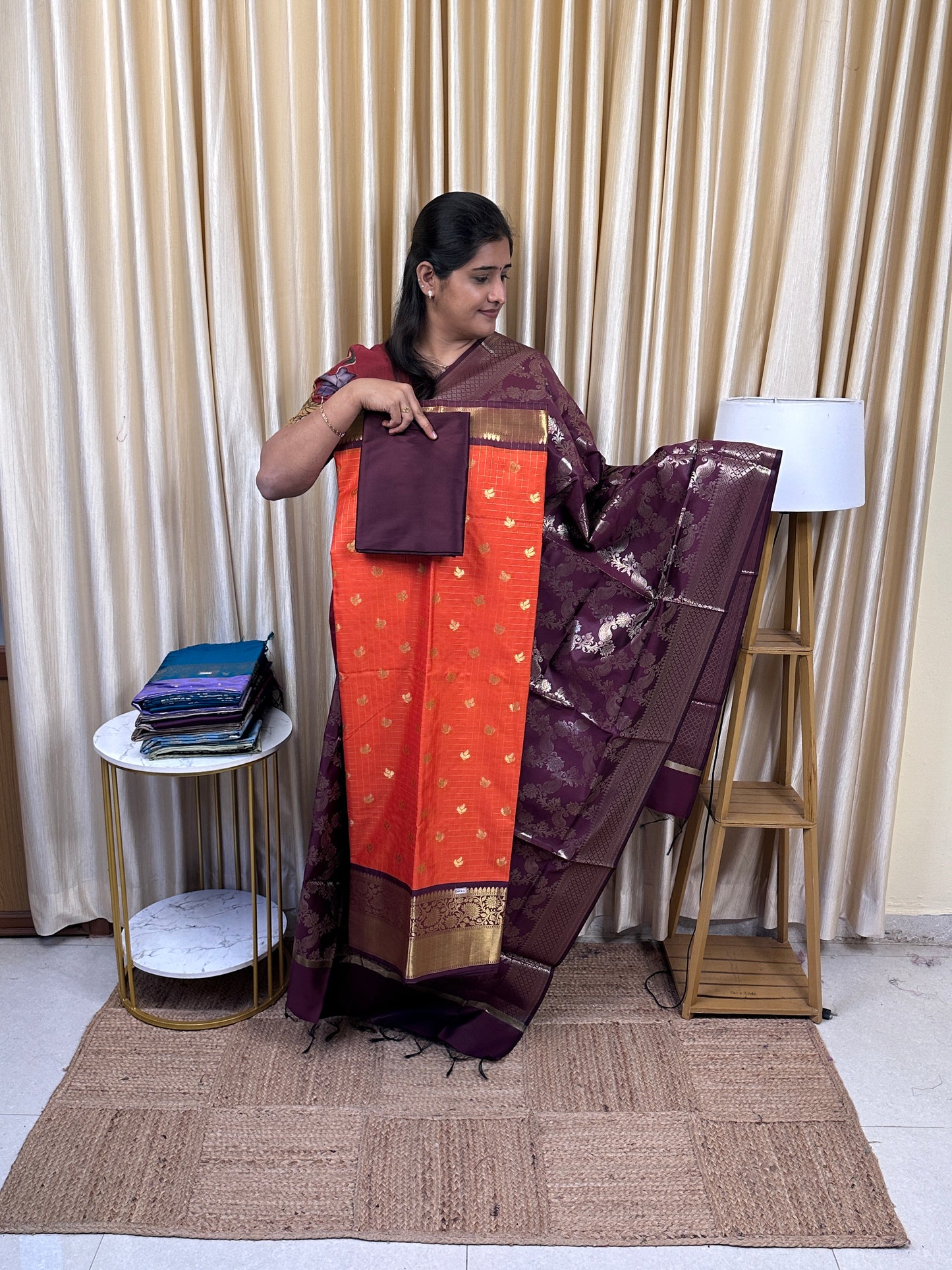 Banarasi Katan silk 3 piece set -GBRO1