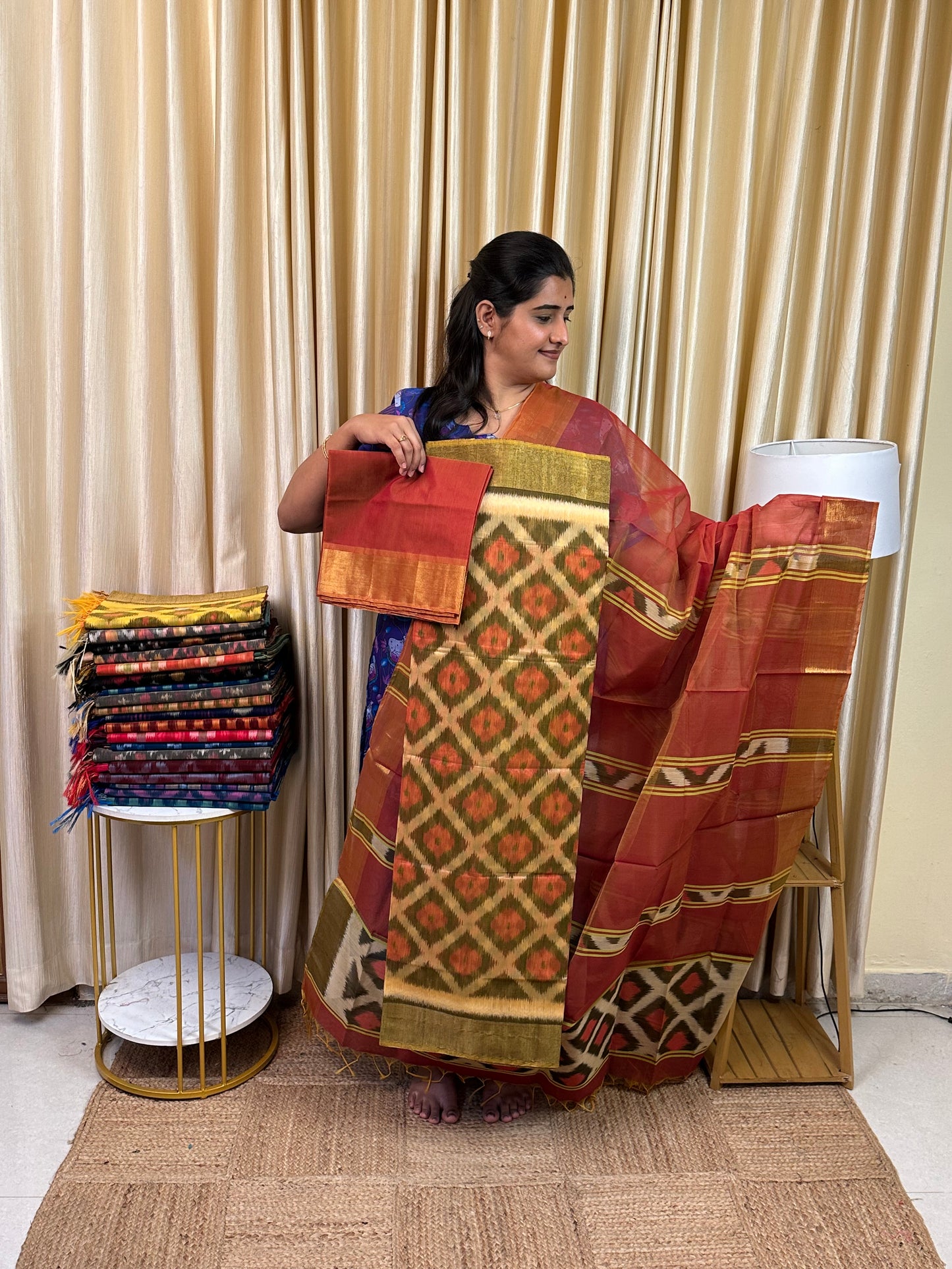Handloom Pochampalli Sico 3 piece set -KHP 25