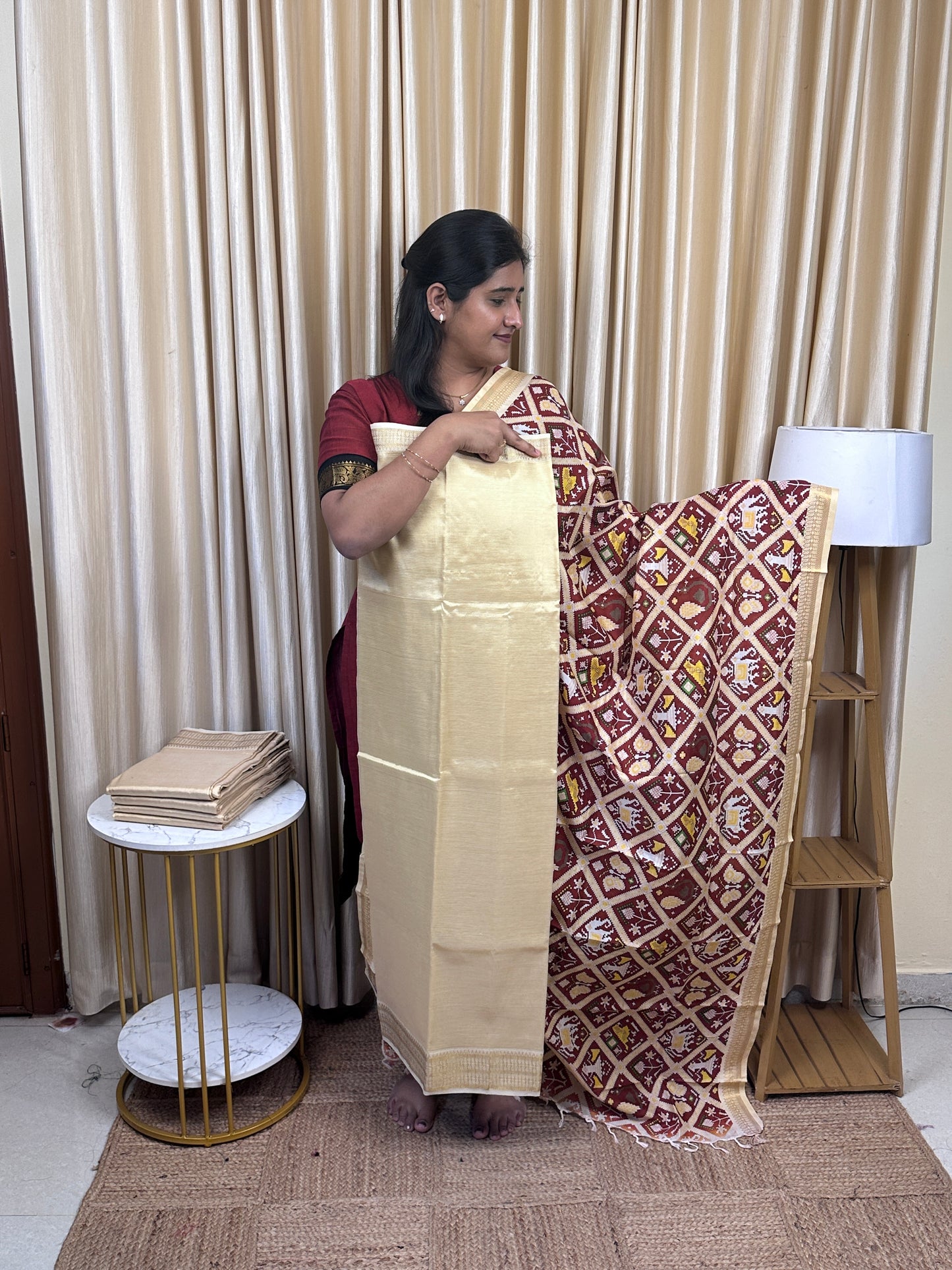 Onam special Mangalgiri pattu 2 piece set -Varnika 14