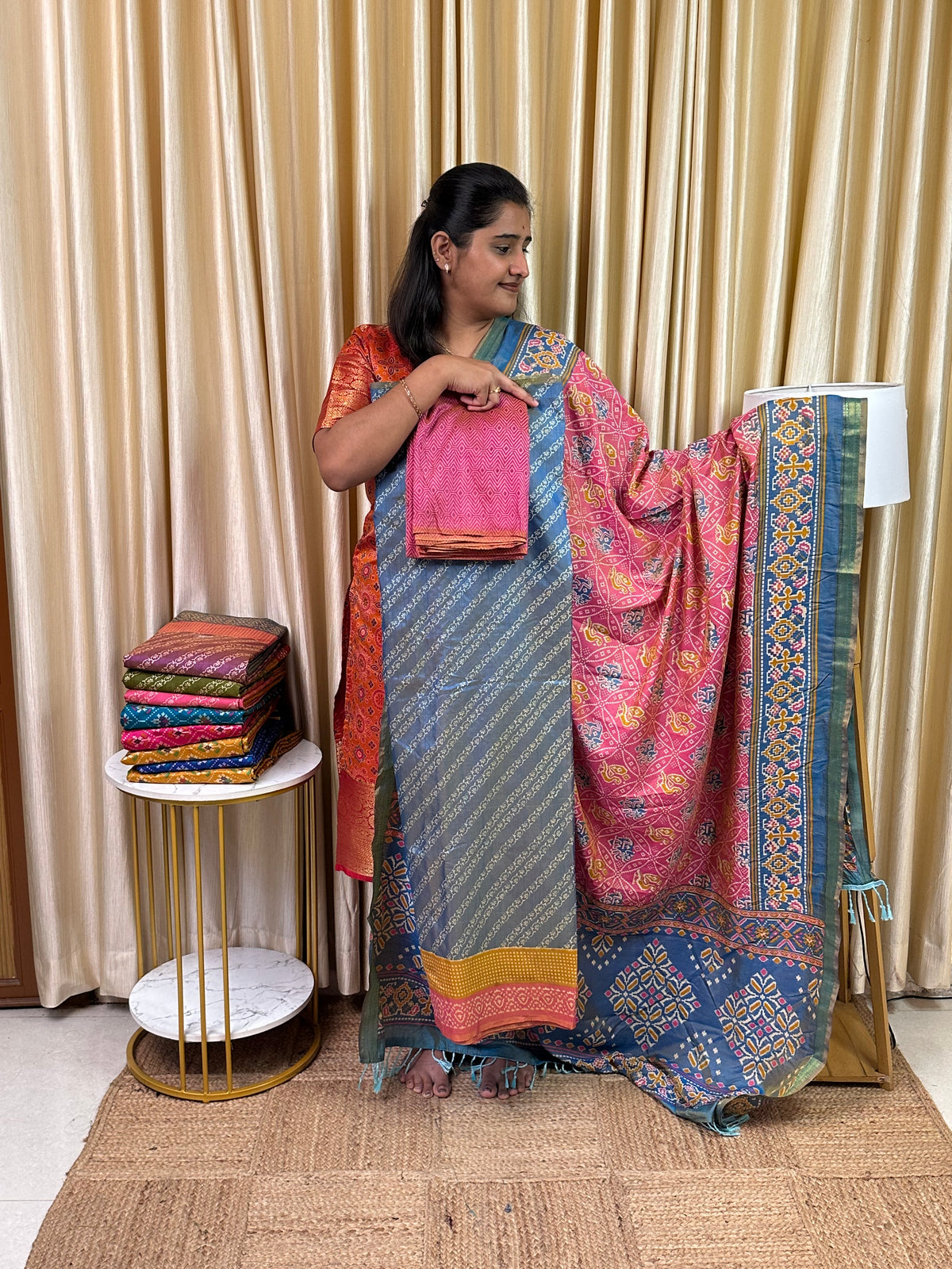 Patola semi silk 3 piece set - MPB1