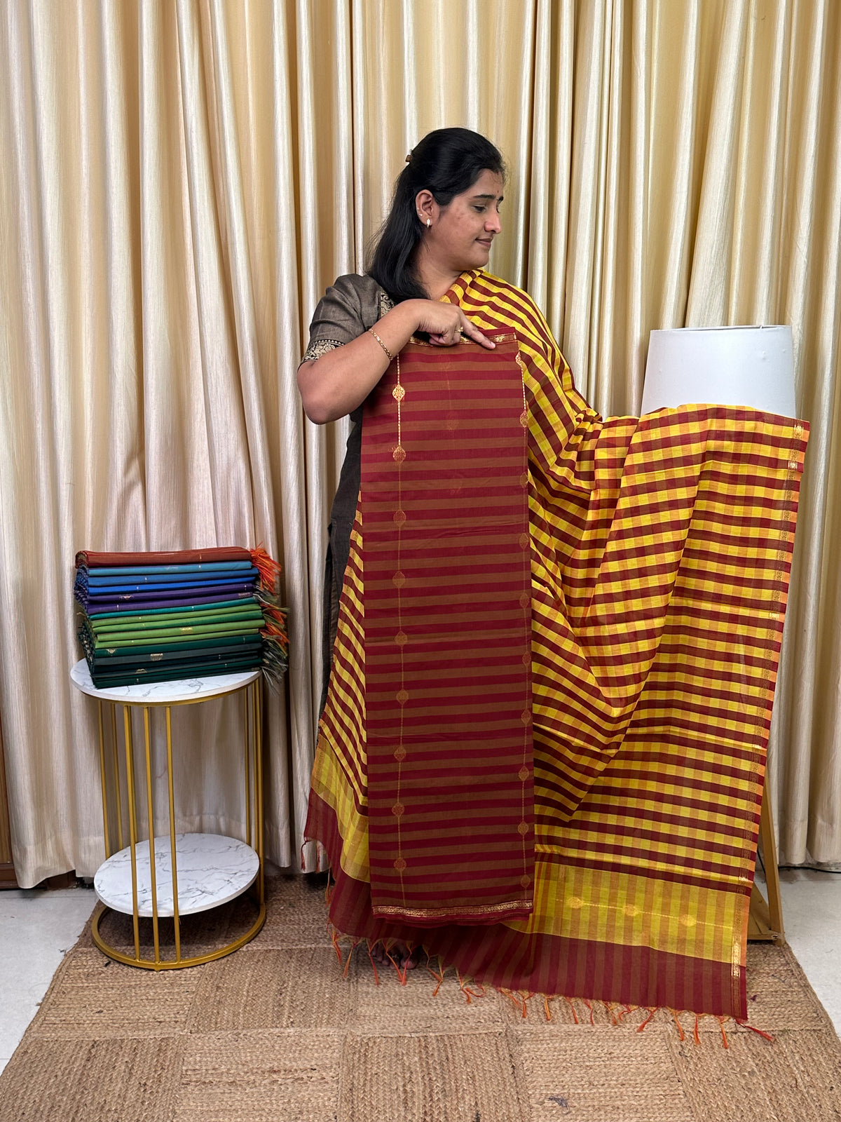 Maheswari checks 2 piece set-MDS24