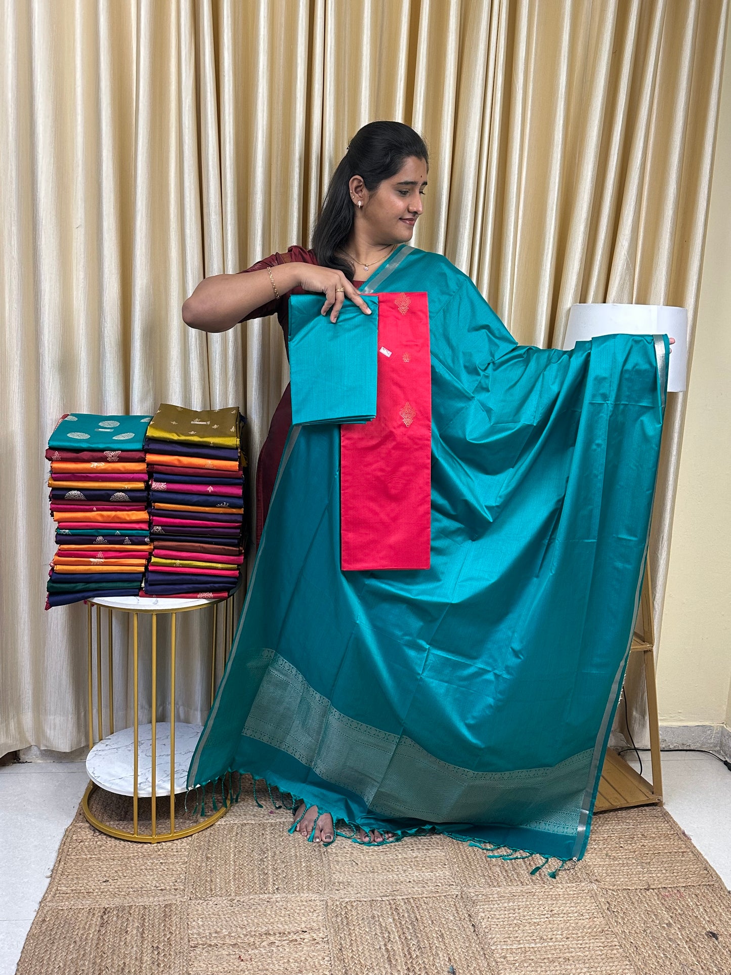 Premium semi soft silk 3 piece set -psc16