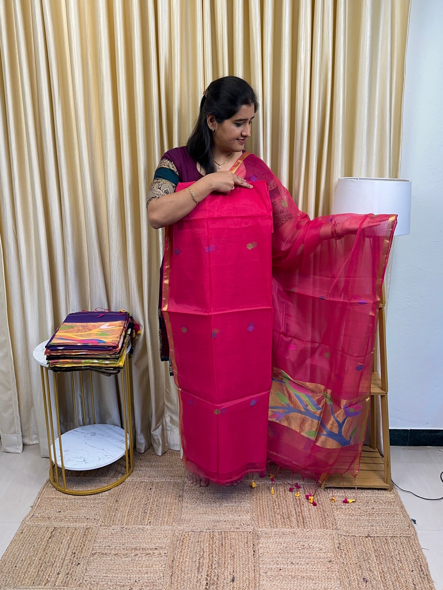 Muslin Jamdhani Handwork Birds-2