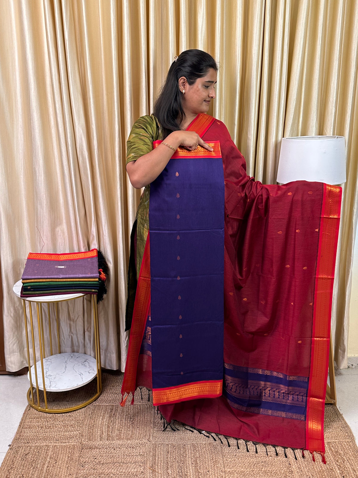 Kalyani special butta silk cotton 2 piece set - swara9