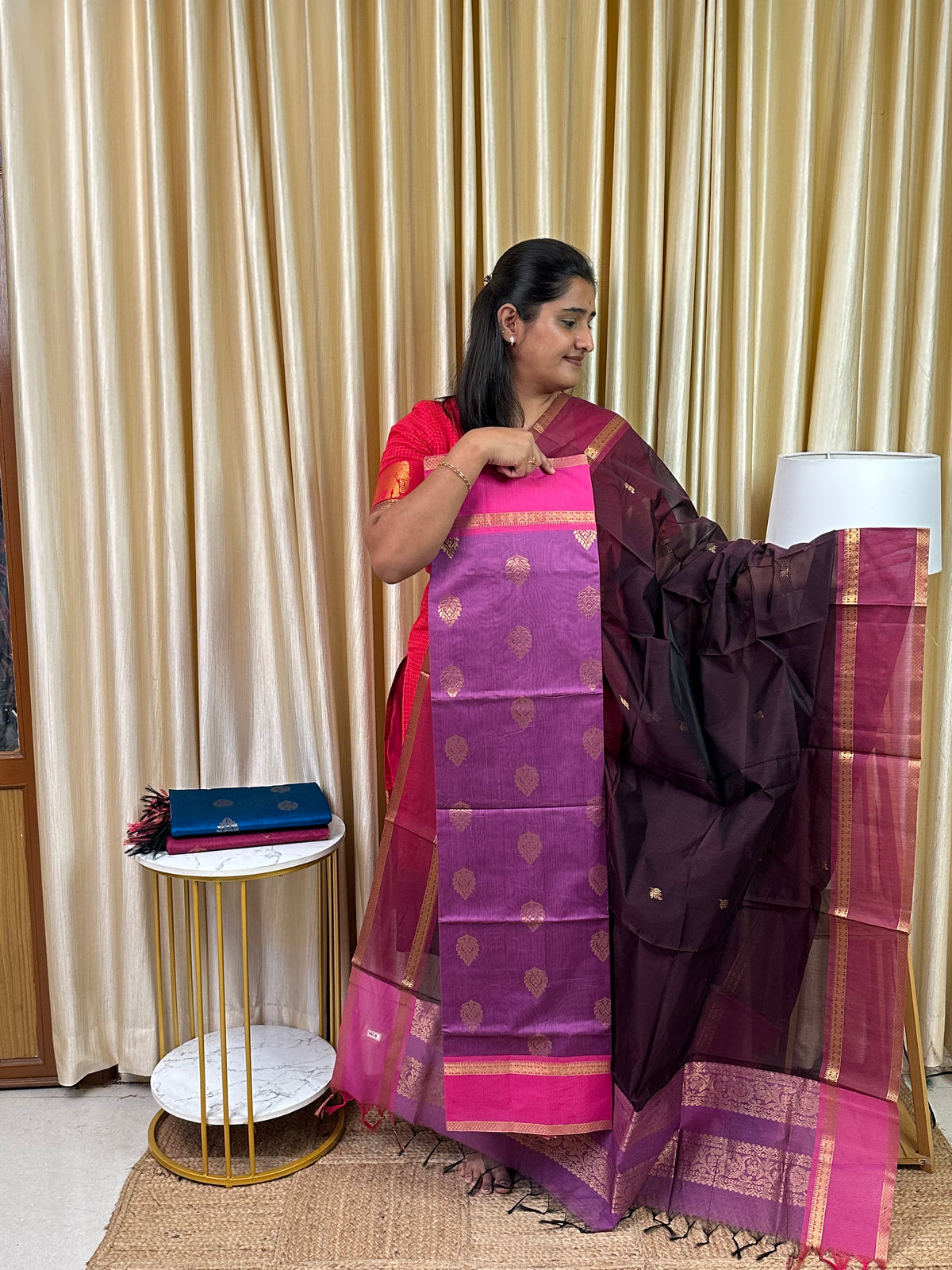 Mangalgiri Silk cotton 2 piece set(Rich pallu) -ABI2