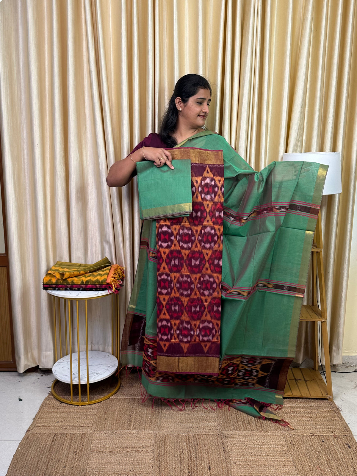Handloom Pochampalli Sico 3 piece set -KHP 130