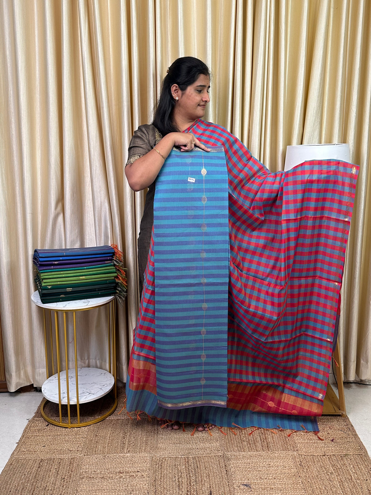 Maheswari checks 2 piece set-MDS26