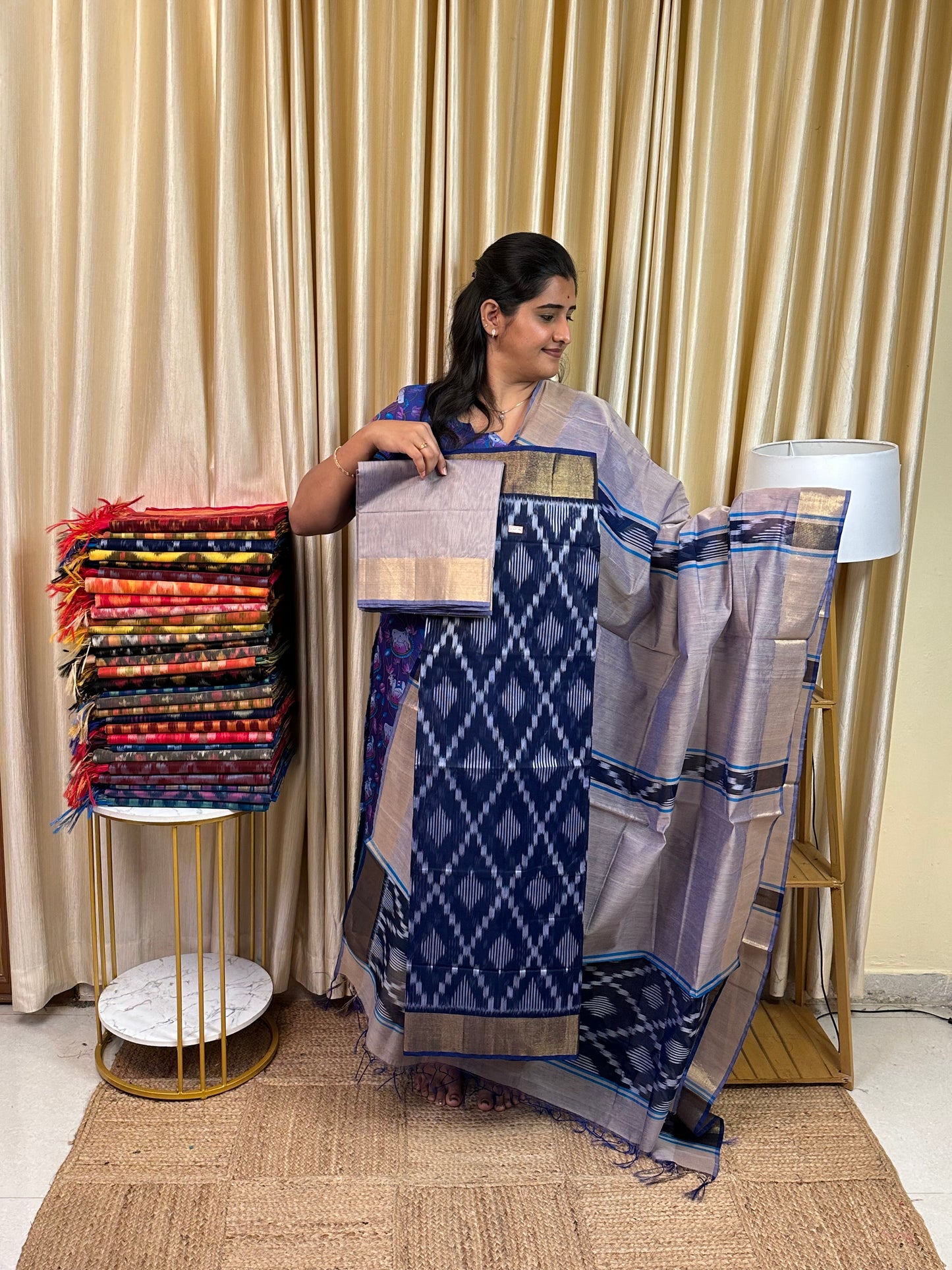 Handloom Pochampalli Sico 3 piece set -KHP 15