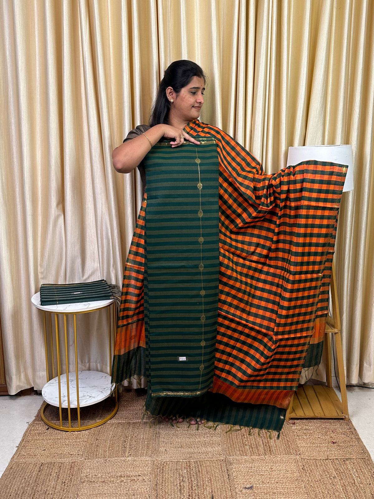 Maheswari checks 2 piece set-MDS41