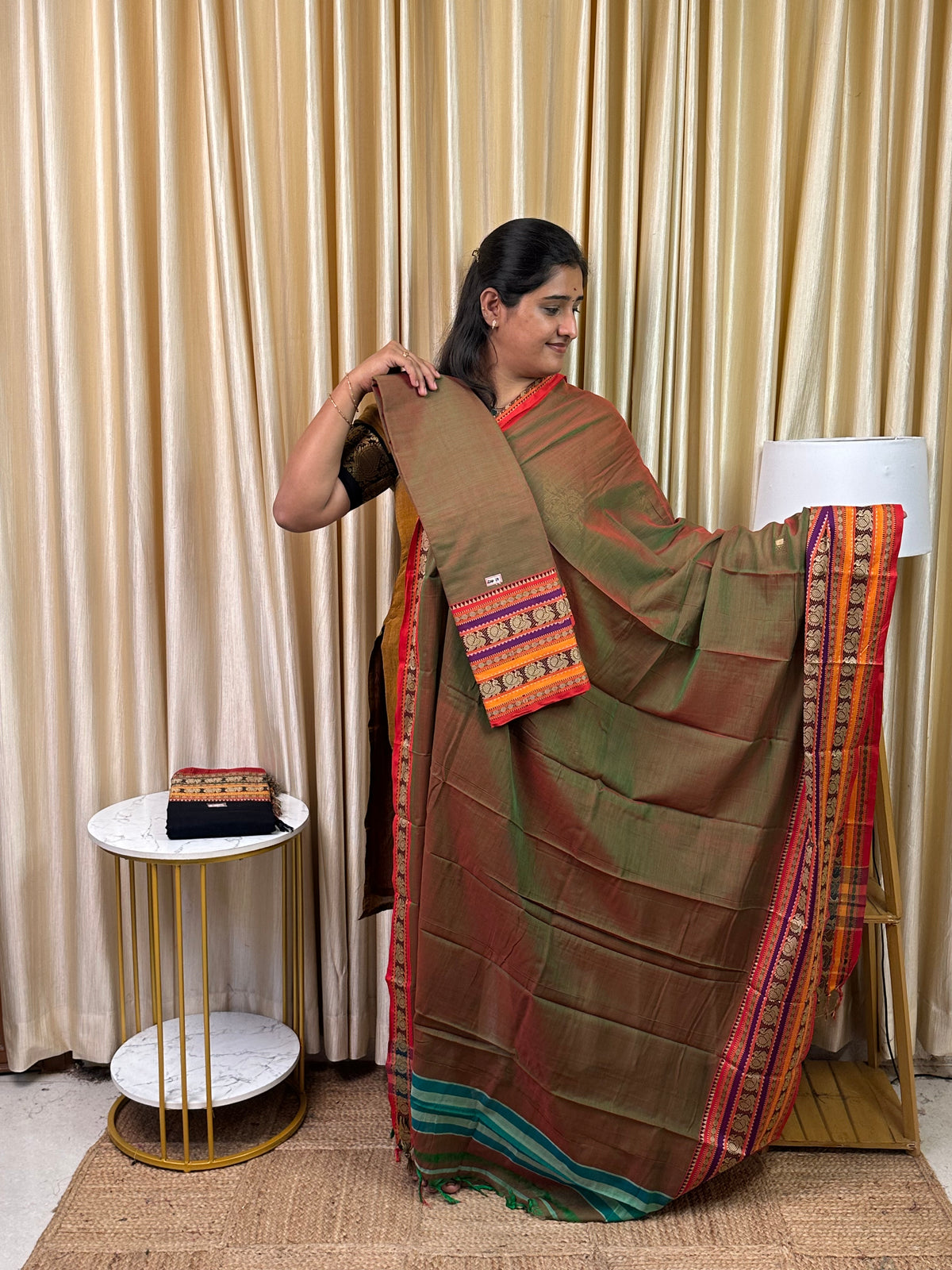 Narayanpet checks Mercerised cotton (4.5 m Top)-2DP 12
