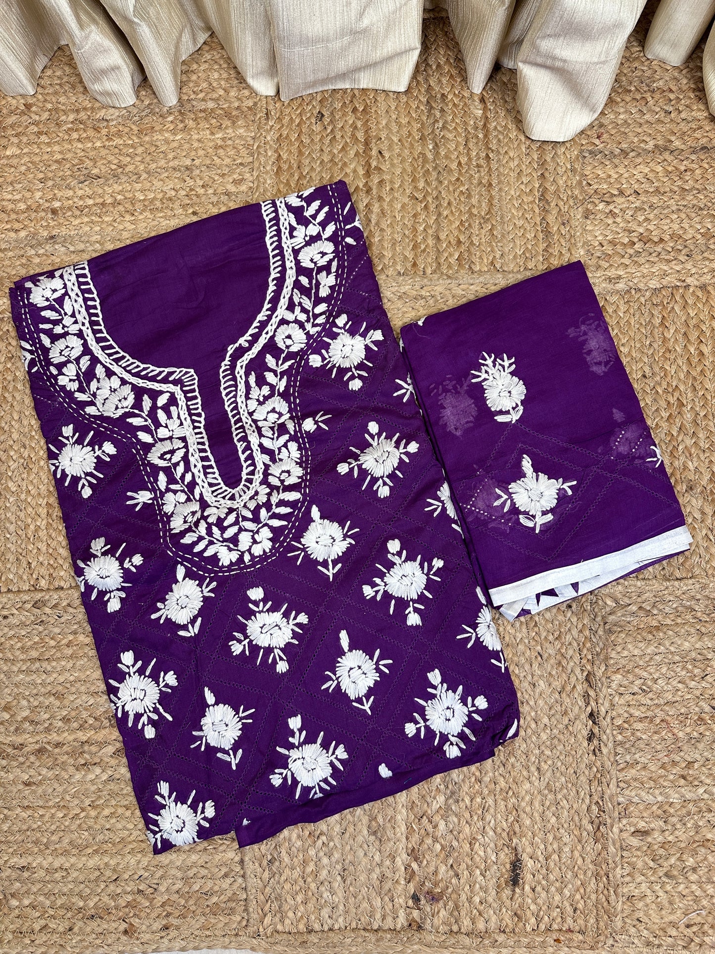 Phulkari Embroidery Cut work 3 piece set-1