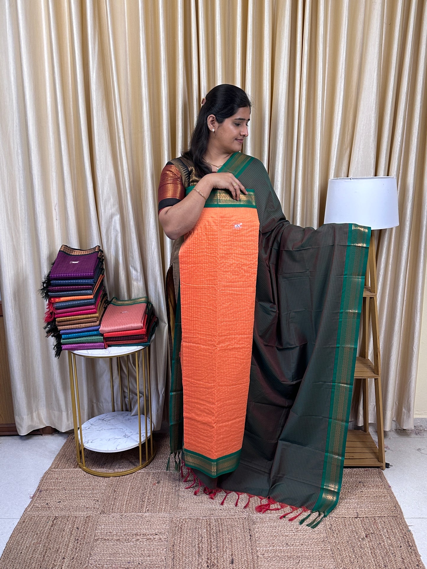 Kalyani checks silk by cotton 2 piece set - 10