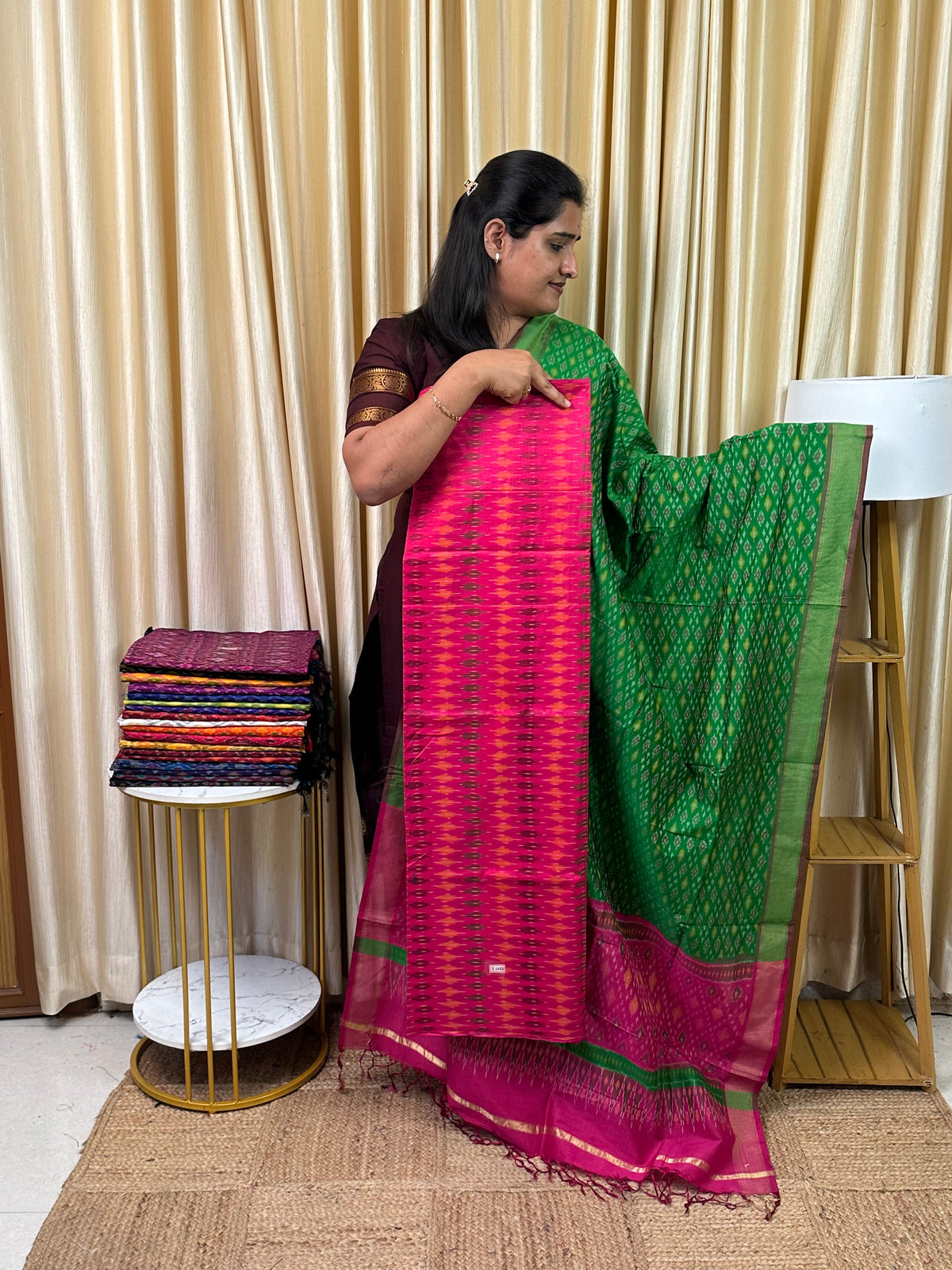 Sico pochampalli ikat handloom 2 piece set-SIKT1