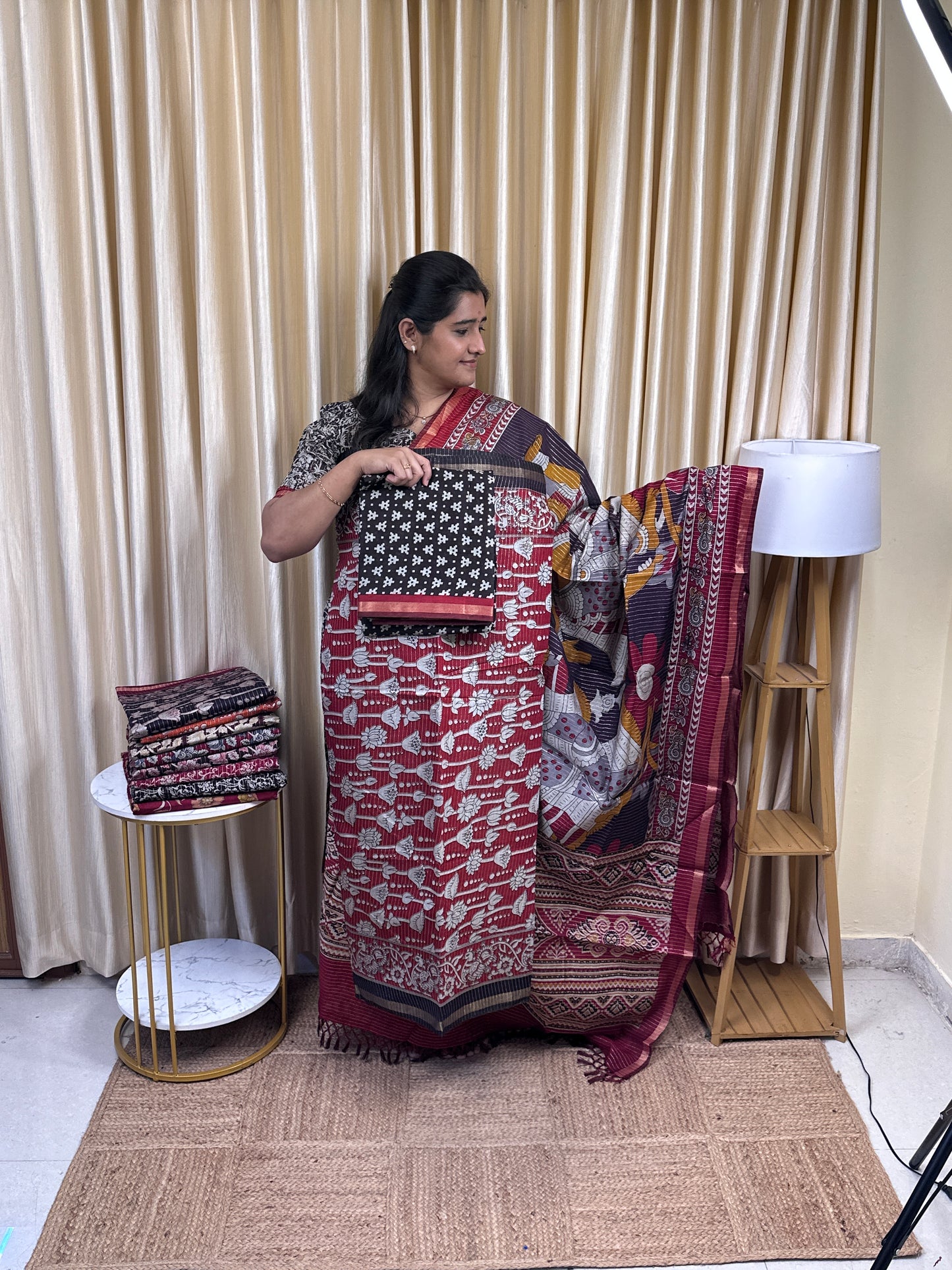 Maheshwari silk by cotton (vairaoosi inspired ) 3 piece set -MZ4