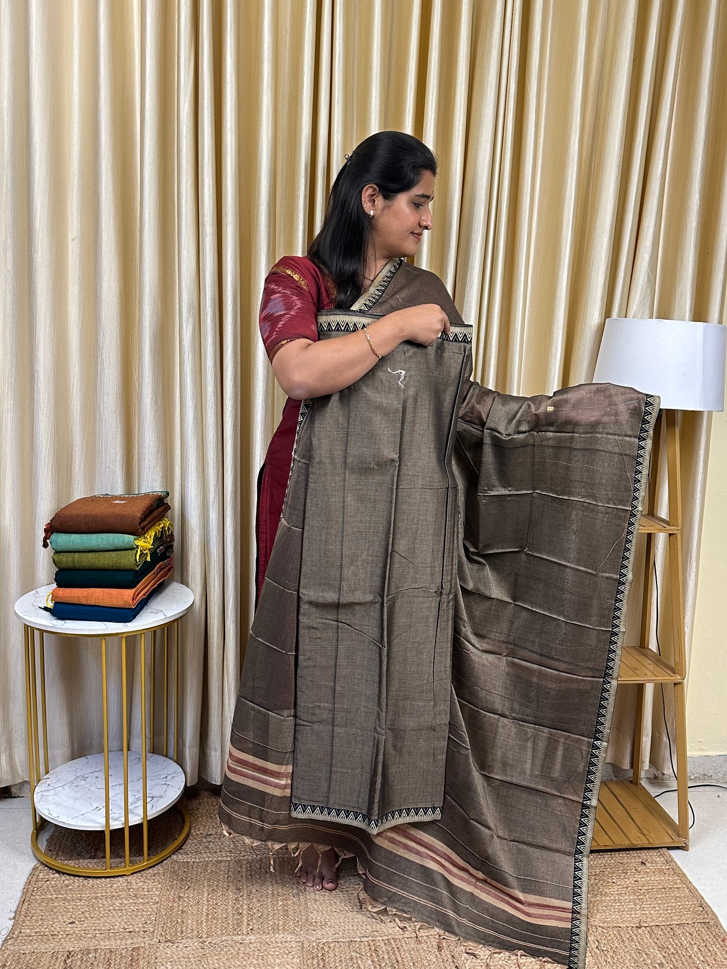 Narayanpet checks Mercerised cotton (4.5 m Top)-TBN6