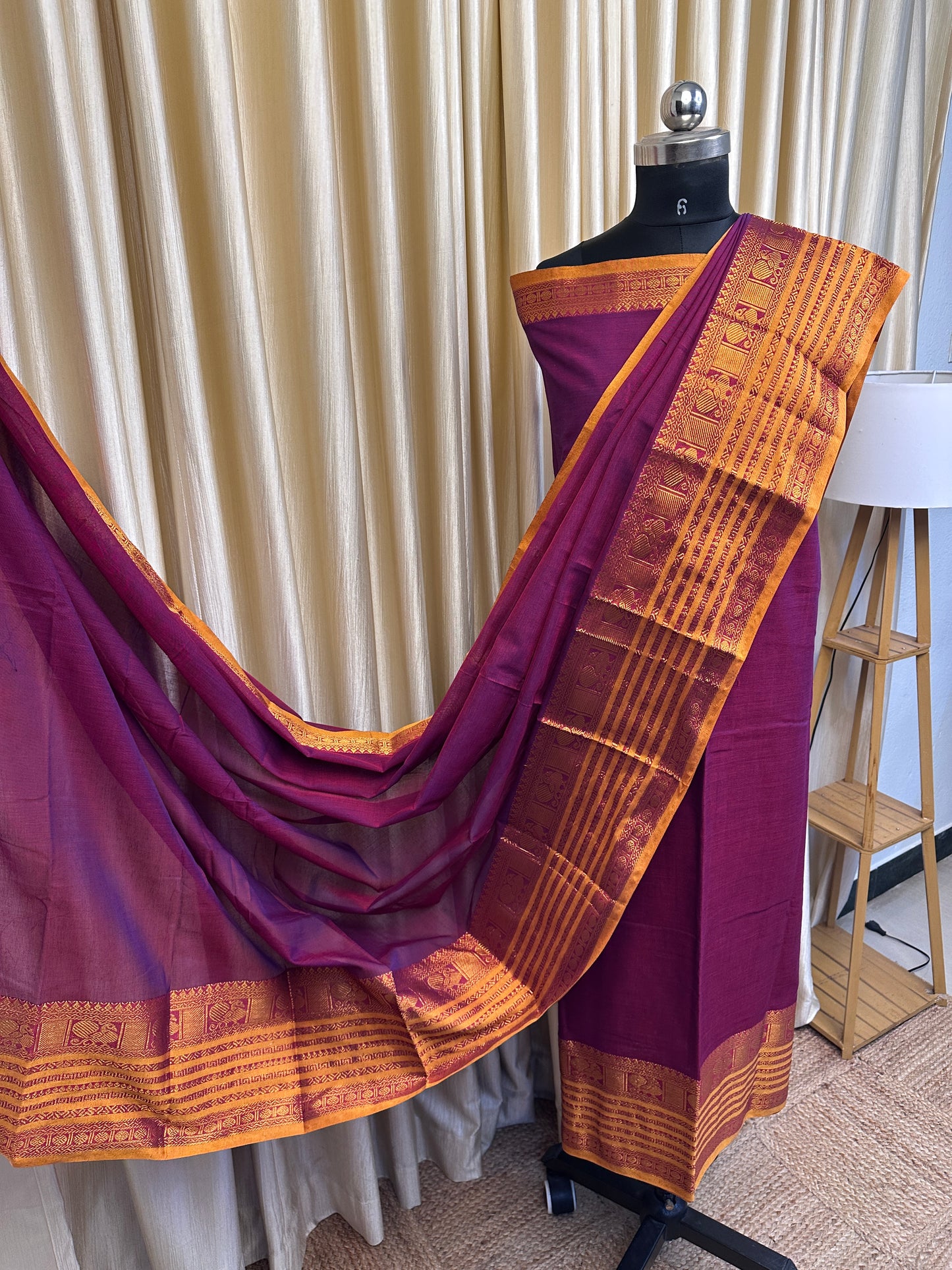 Royal border Narayanpet Dress material (4.5m Top)-NRB4