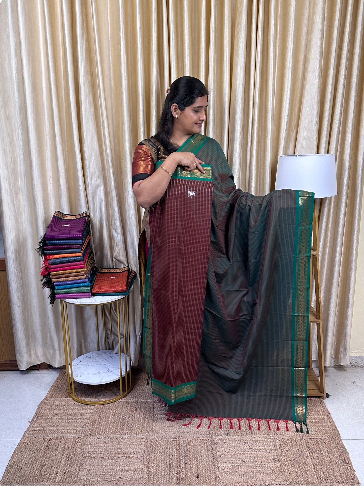 Kalyani checks silk by cotton 2 piece set - 13