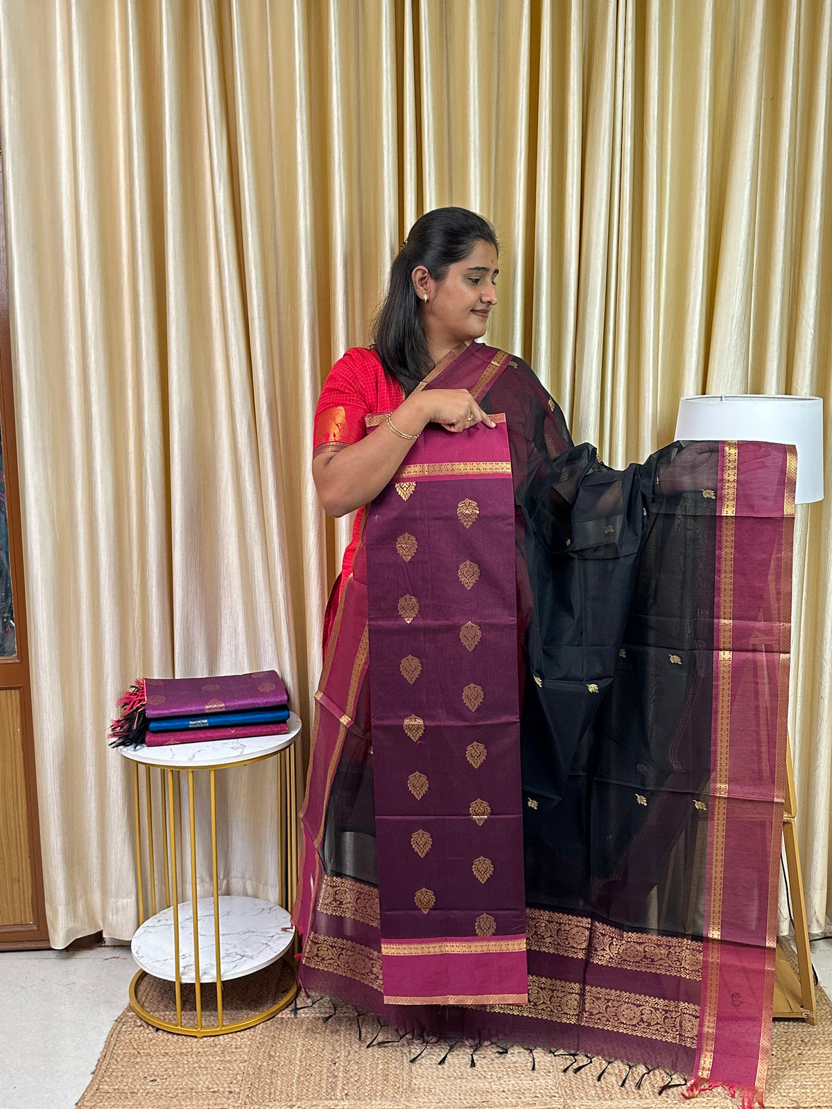 Mangalgiri Silk cotton 2 piece set(Rich pallu) -ABI1