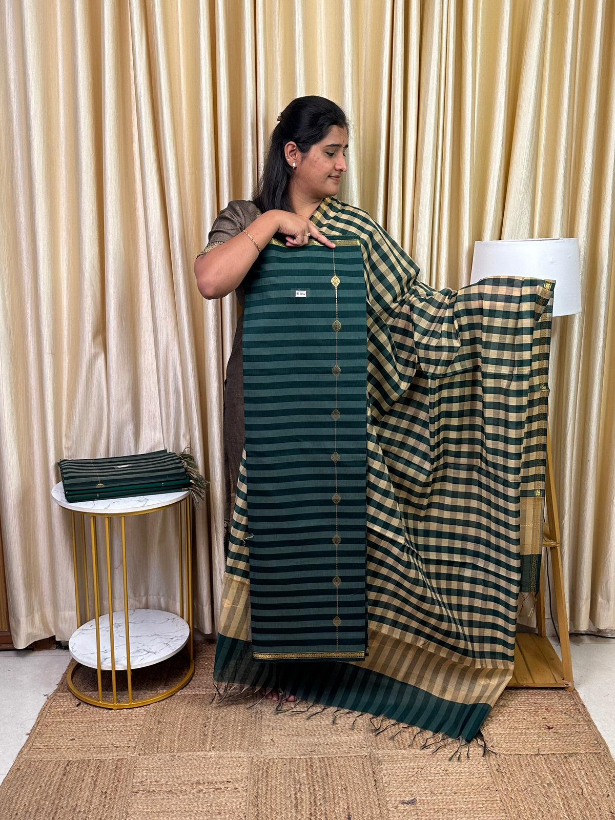 Maheswari checks 2 piece set-MDS38