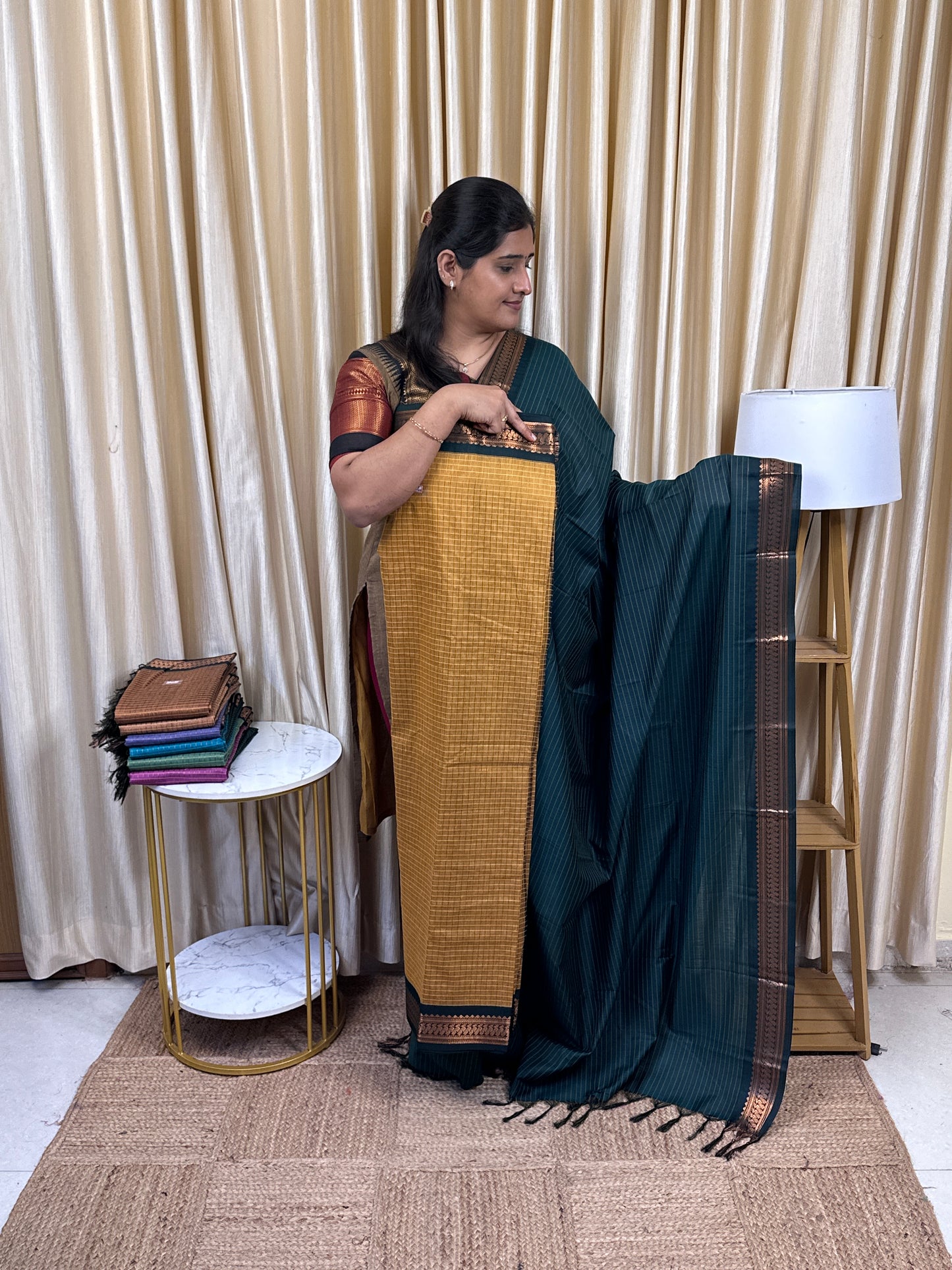 Kalyani checks silk by cotton 2 piece set - 24