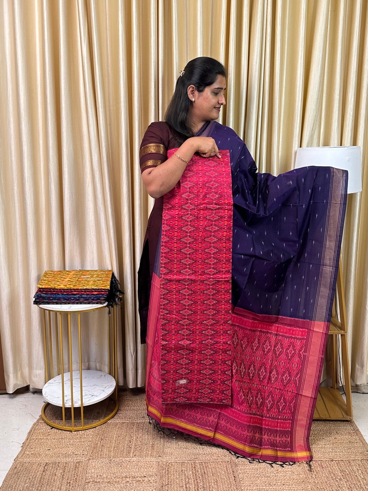 Sico pochampalli ikat handloom 2 piece set-SIKT12