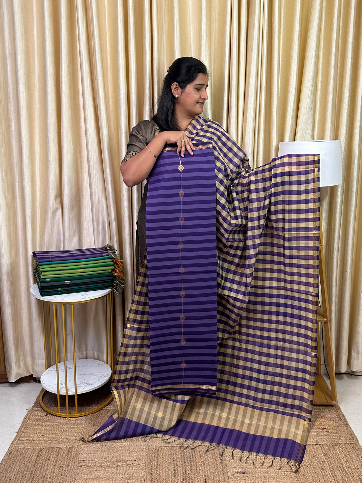 Maheswari checks 2 piece set-MDS29