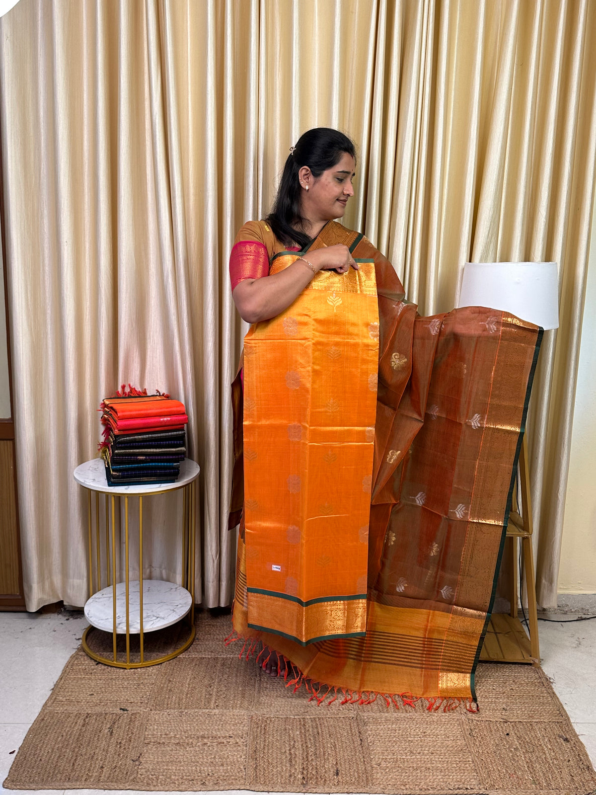 Special butta Mangalgiri handloom 2 piece set-Lotus8