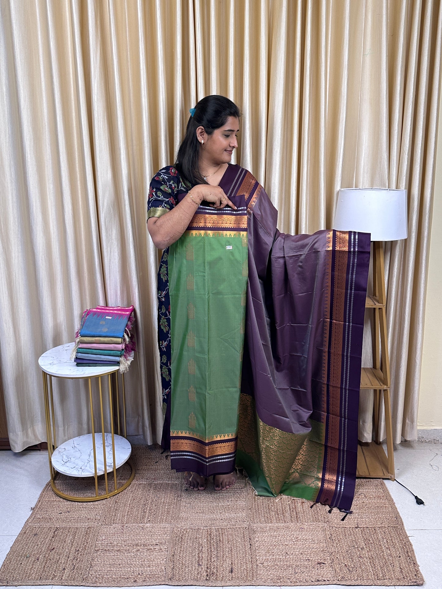 Semi Gadwal soft silk 2 piece set-GWS29