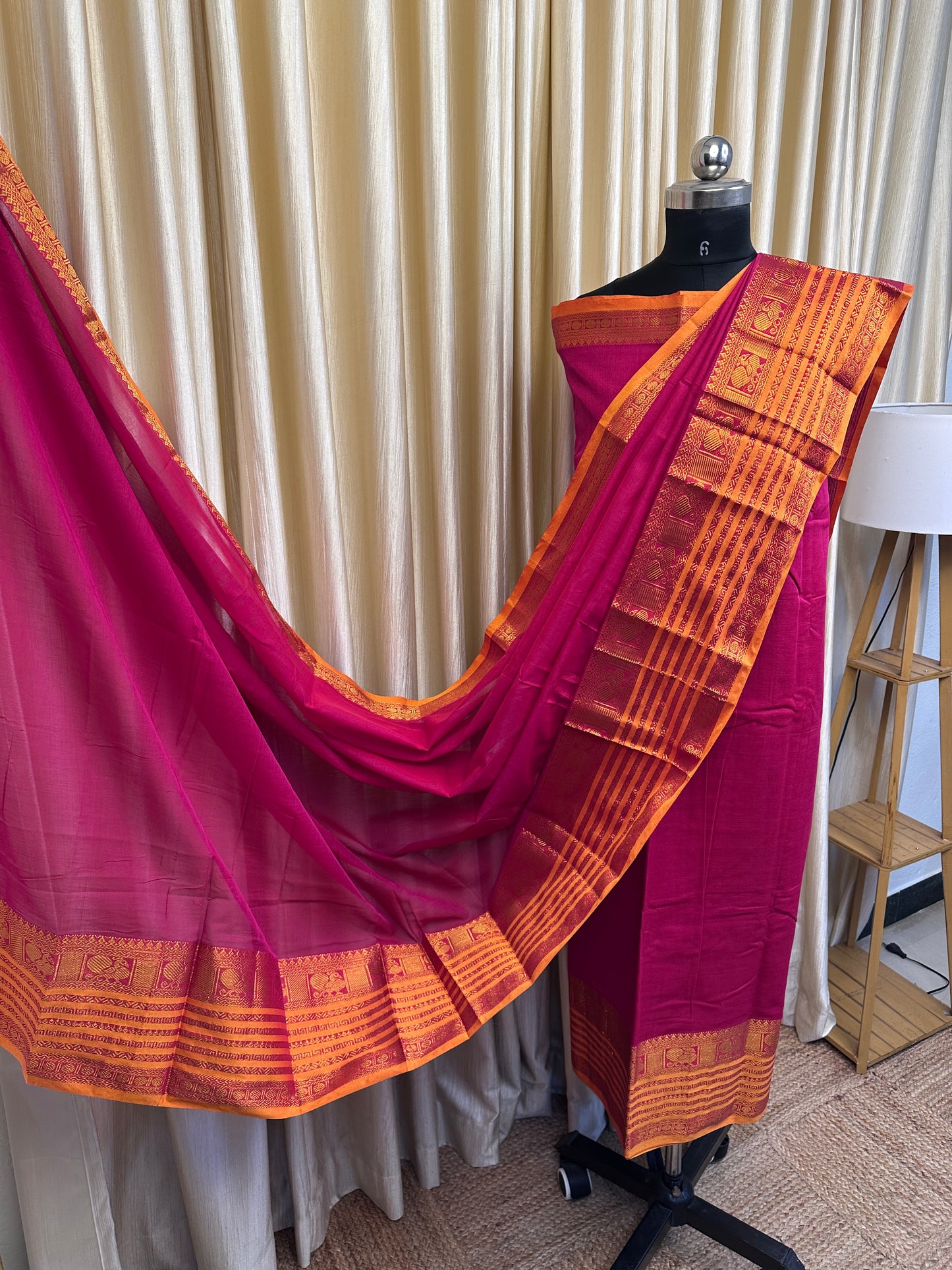 Royal border Narayanpet Dress material (4.5m Top)-NRB5