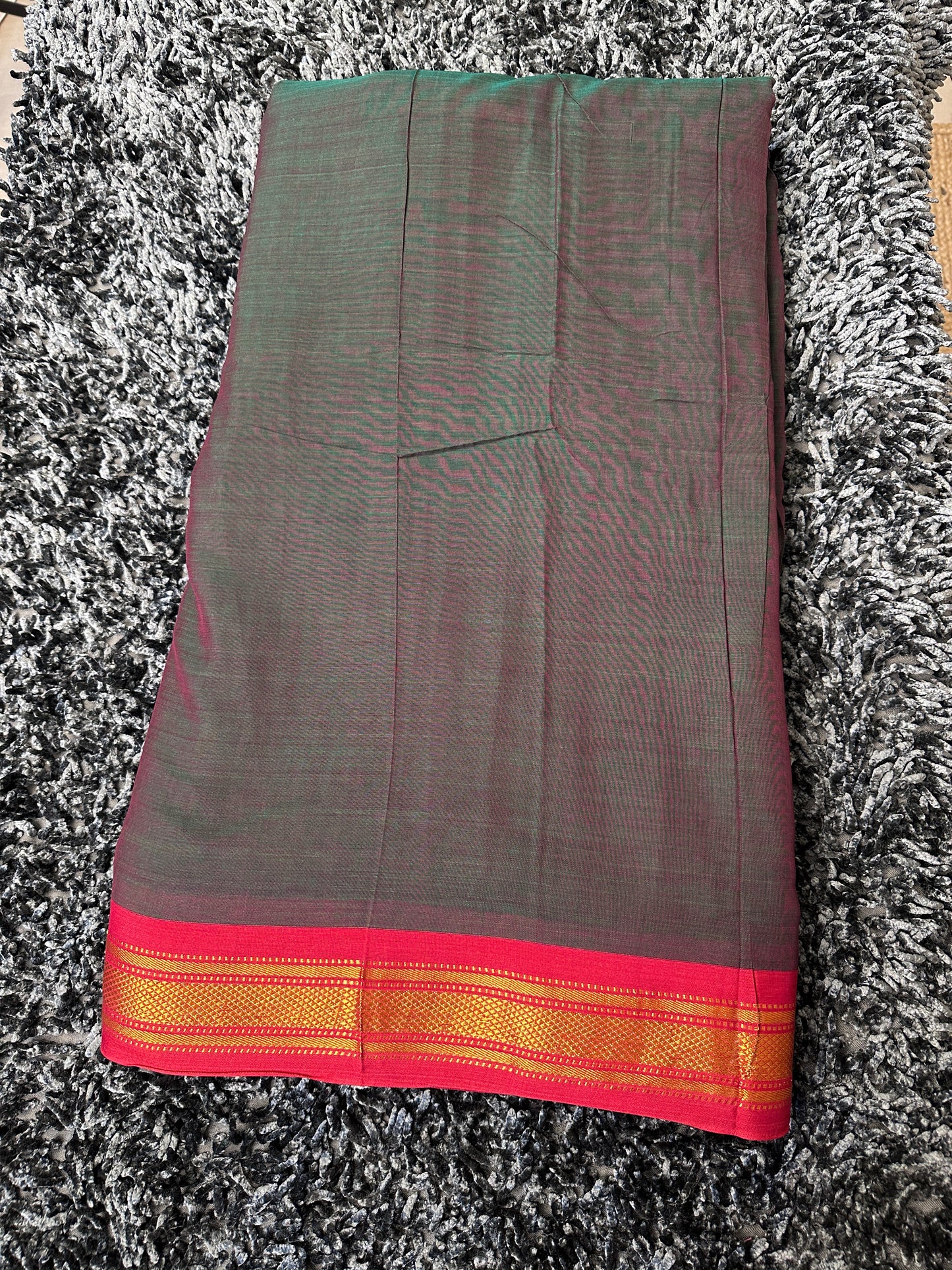 Narayanpet Mayil border fabric 1 meter cut - 4