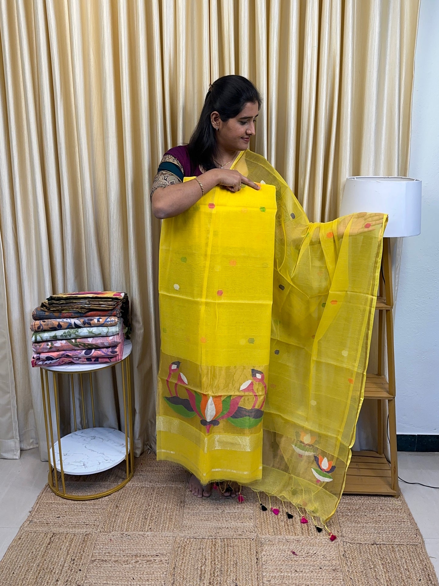 Muslin Jamdhani Handwork Lotus-4