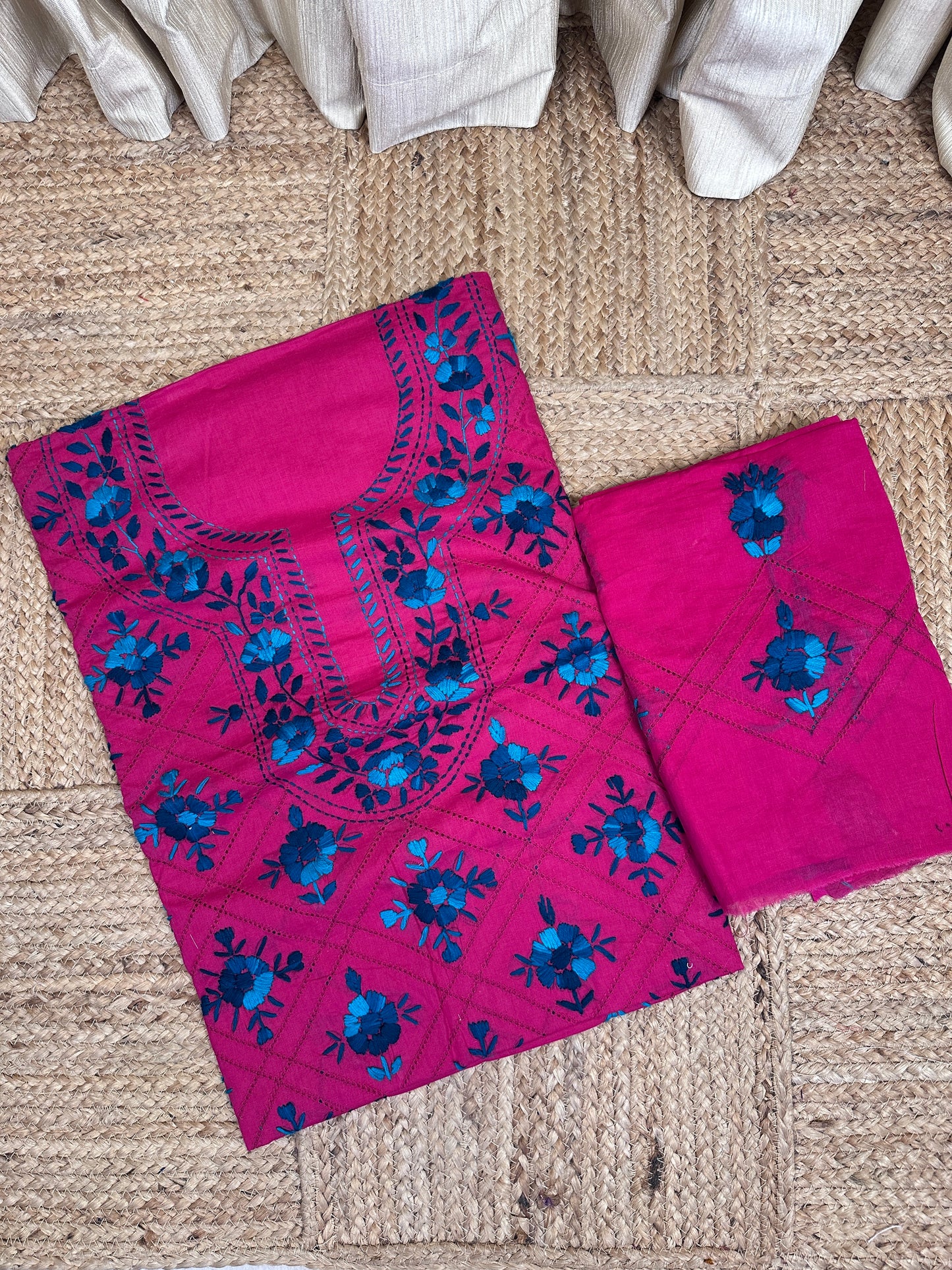 Phulkari Embroidery Cut work 3 piece set-2