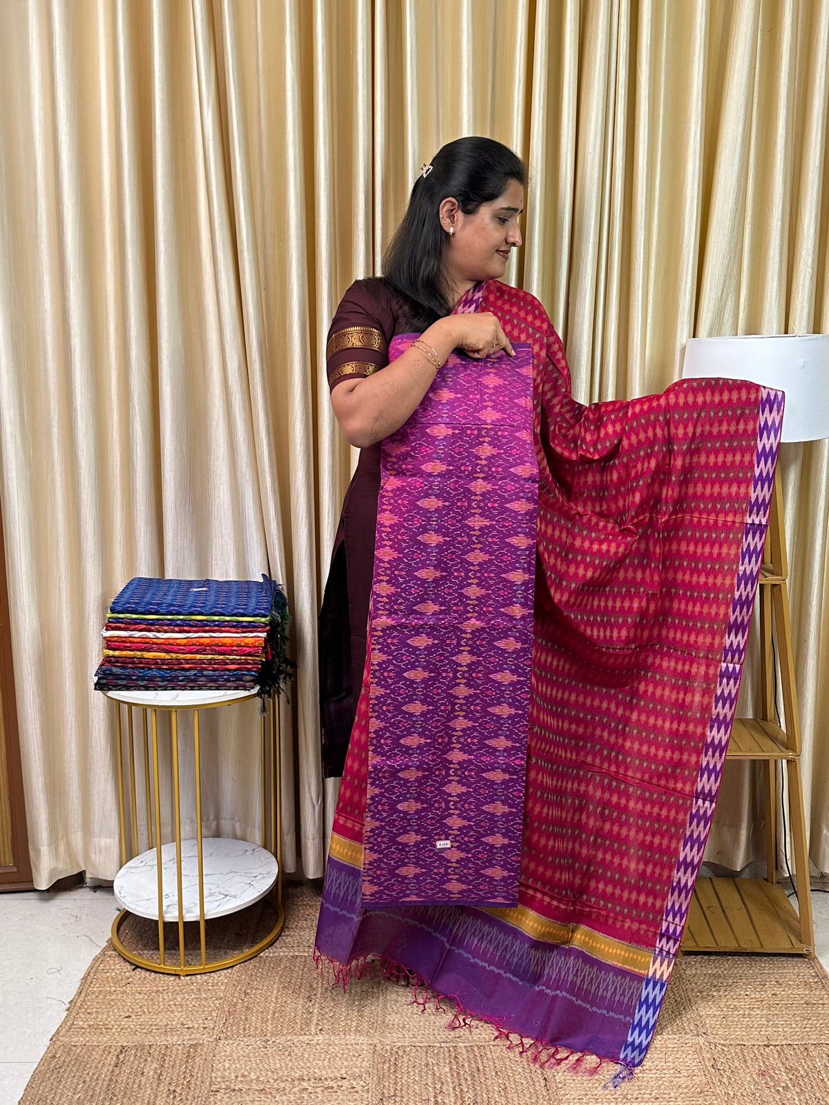 Sico pochampalli ikat handloom 2 piece set-SIKT5