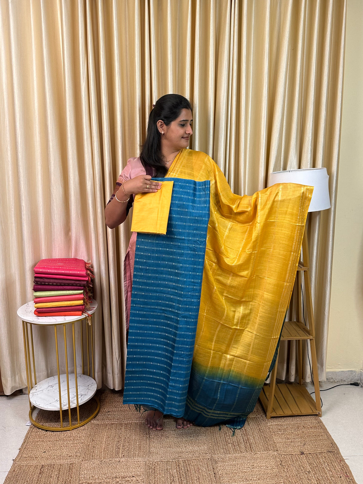 Katan silk by cotton blend 3 piece set-STS 1