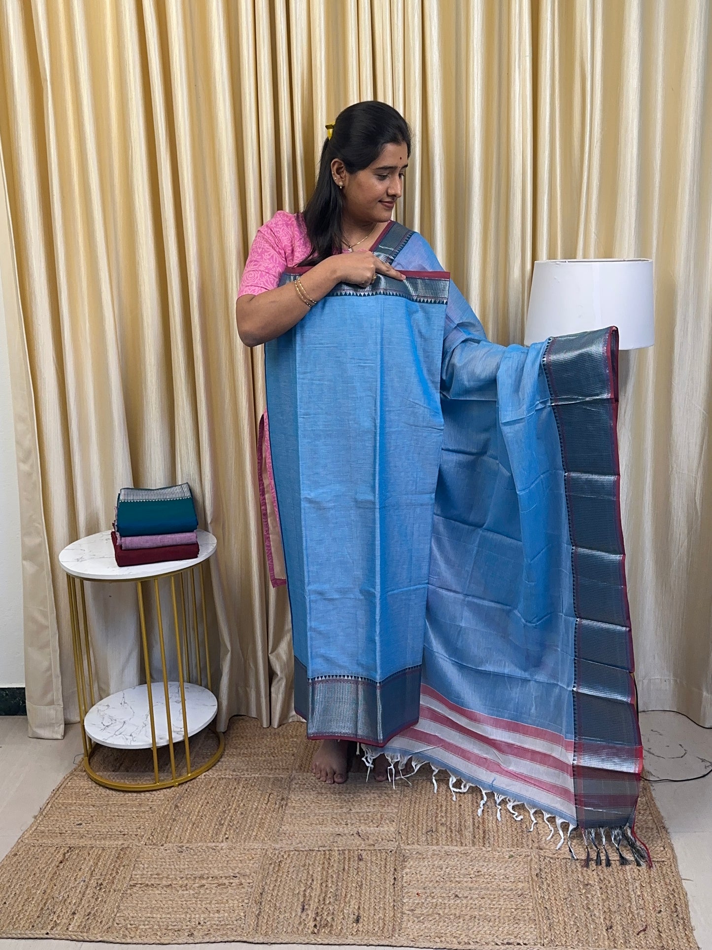 Narayanpet Silver border-Light blue