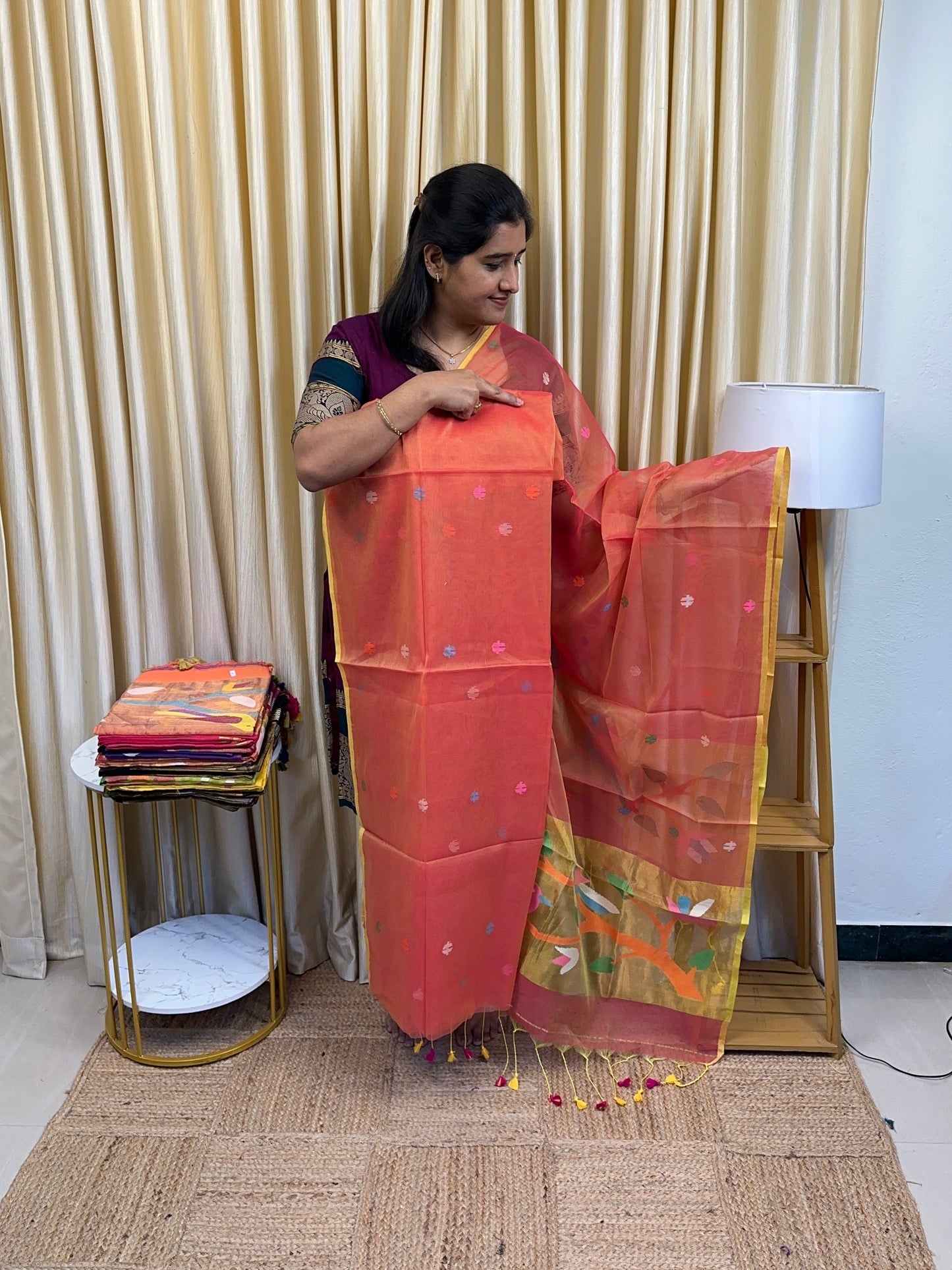 Muslin Jamdhani Handwork Birds-4