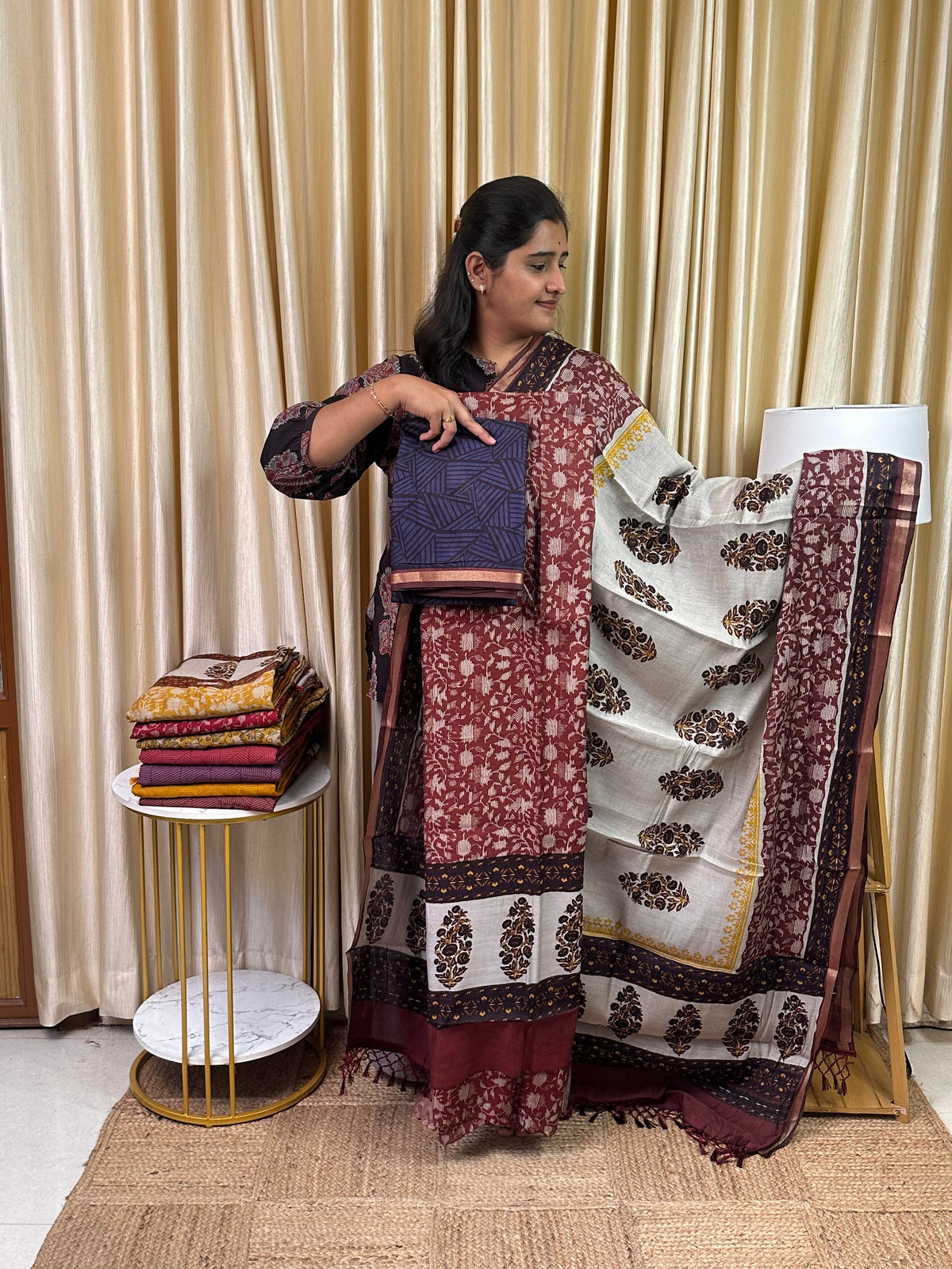 Maheswari silk 3 piece set- mahi 32