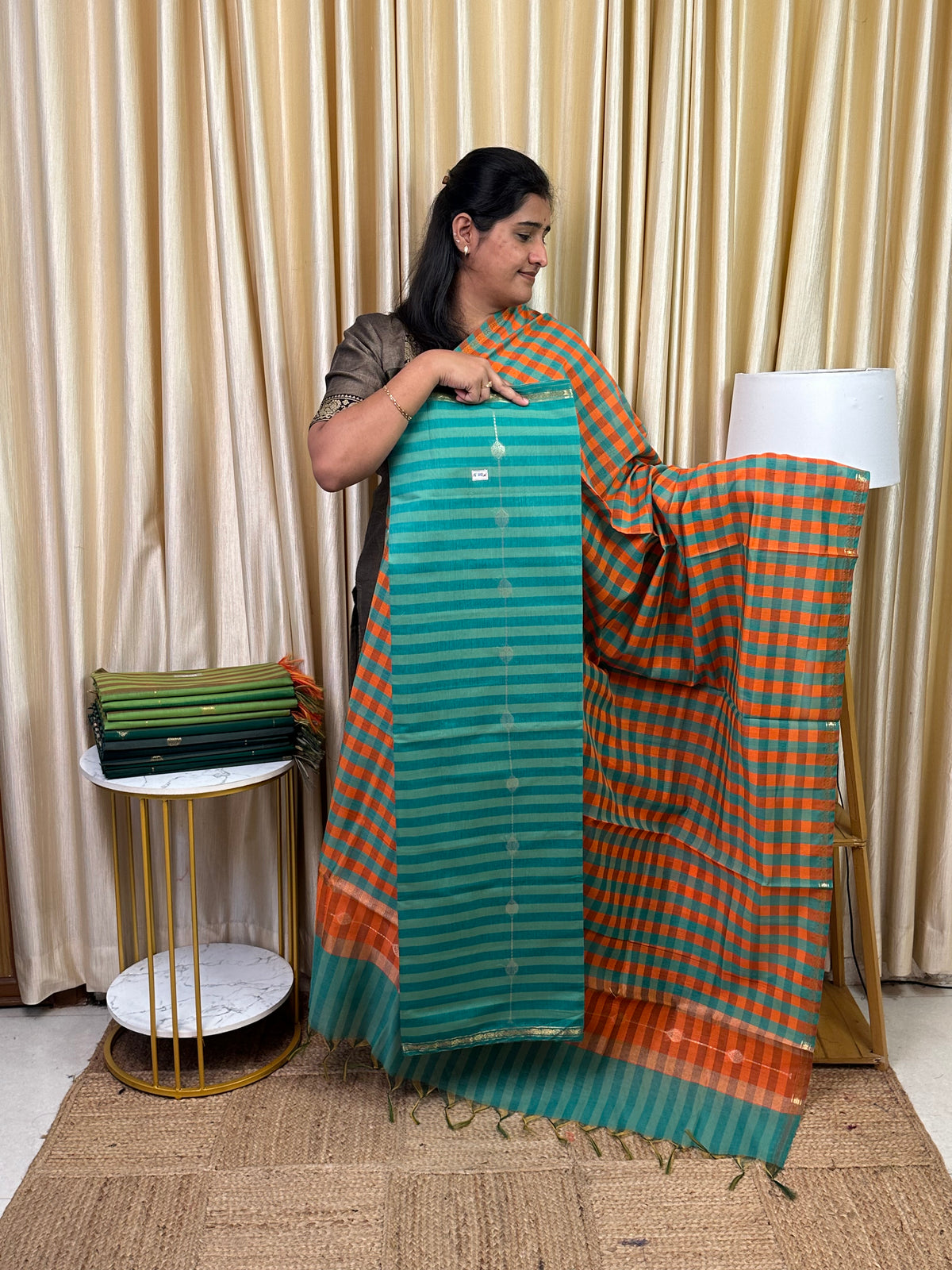 Maheswari checks 2 piece set-MDS31