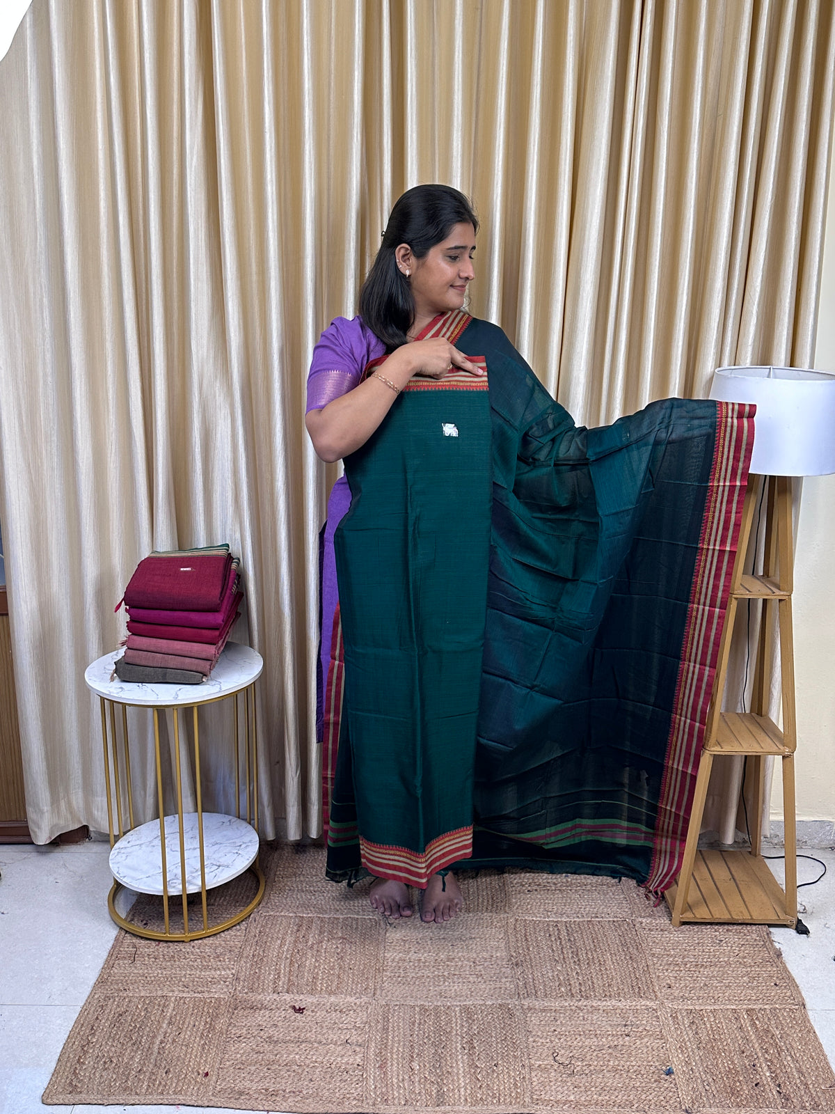 Narayanpet small border Mercerised cotton (4.5 m Top)-STP1