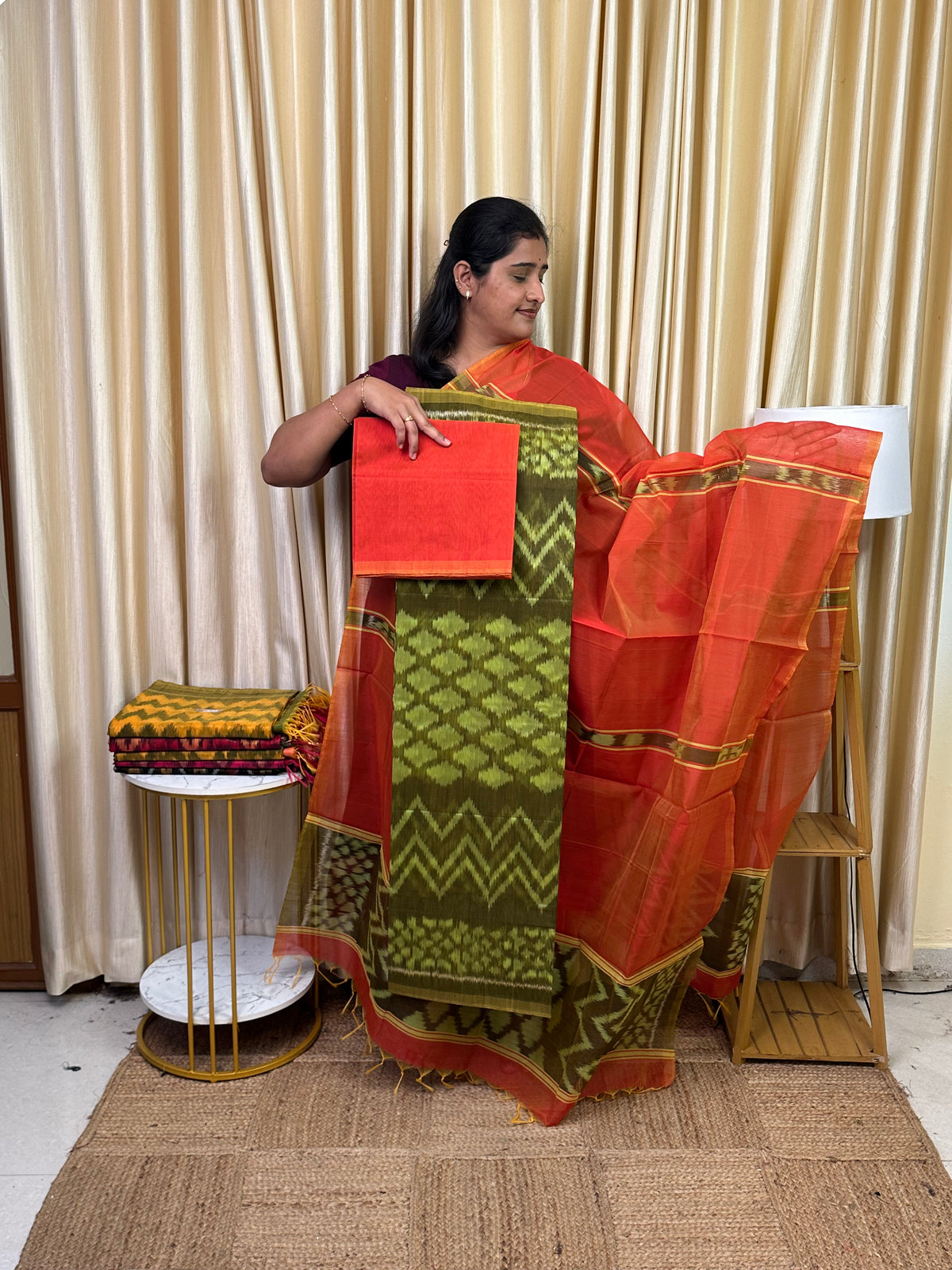 Handloom Pochampalli Sico 3 piece set -KHP 128