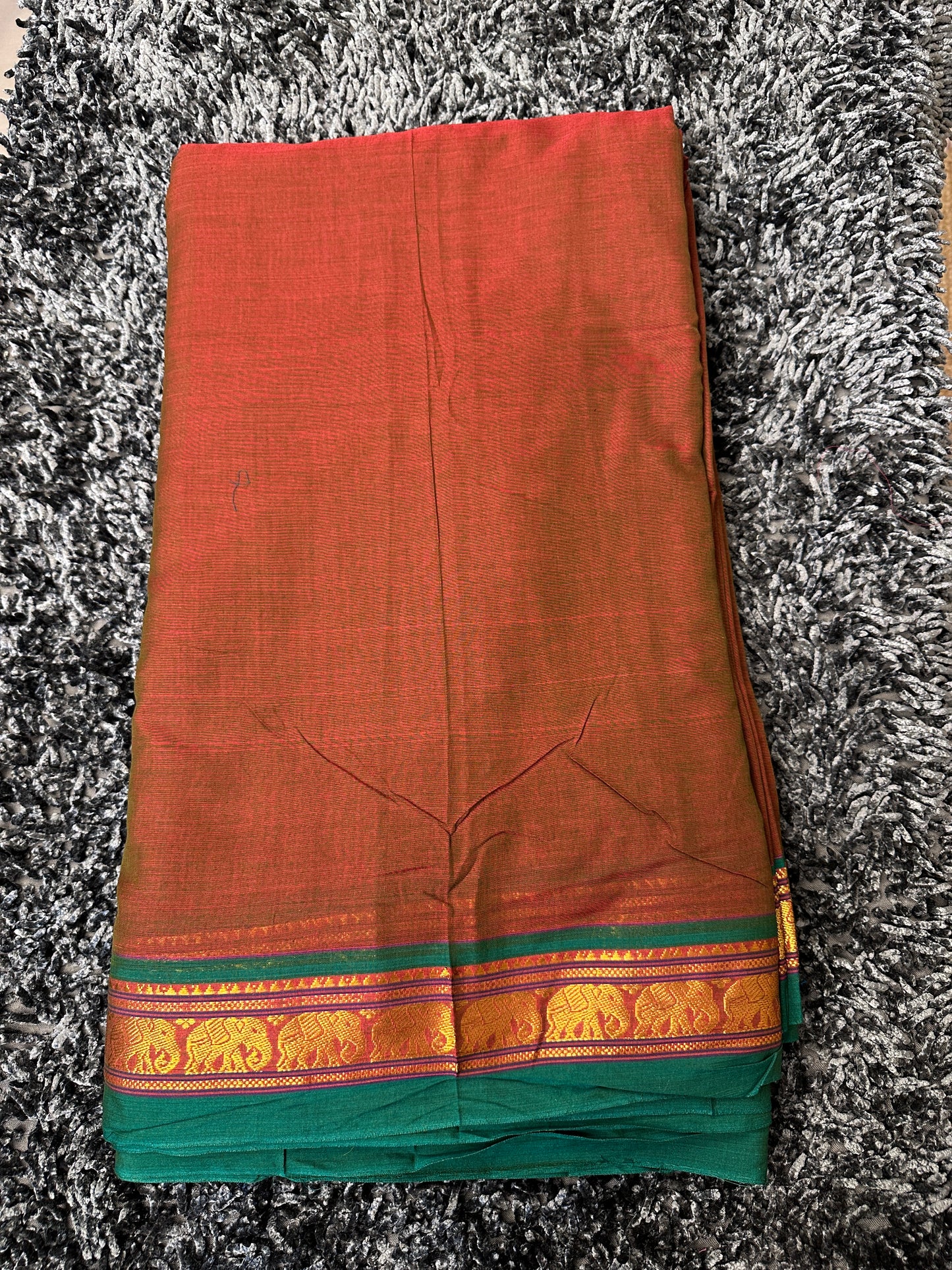 Narayanpet Mayil border fabric 1 meter cut - 8